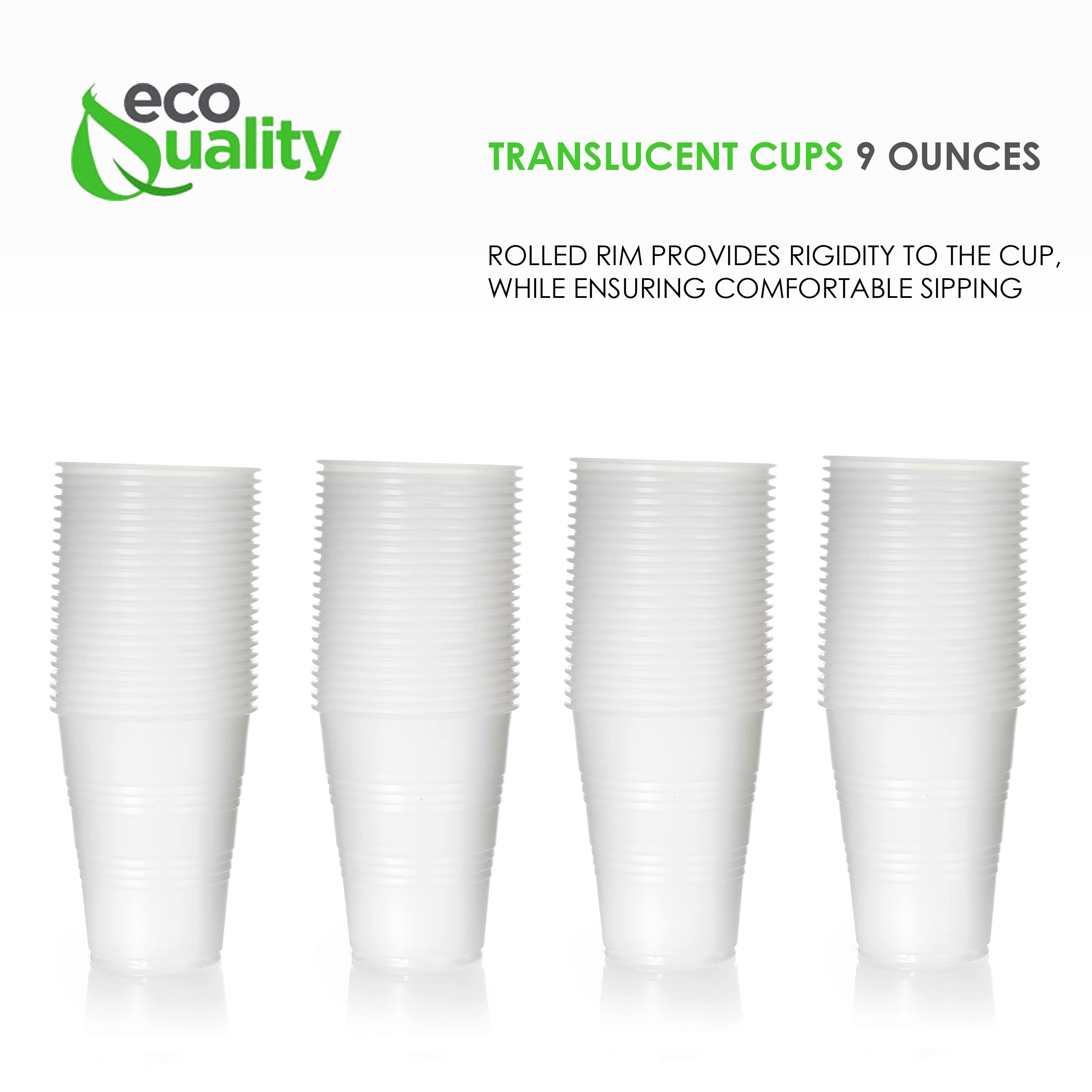9 oz Clear Plastic Party Cups - Bulk Pack of 1000 Disposable Cold Drink Cups for Weddings, Events, Office & Home Use | Perfect for Beverages, Smoothies & Takeout Drinks