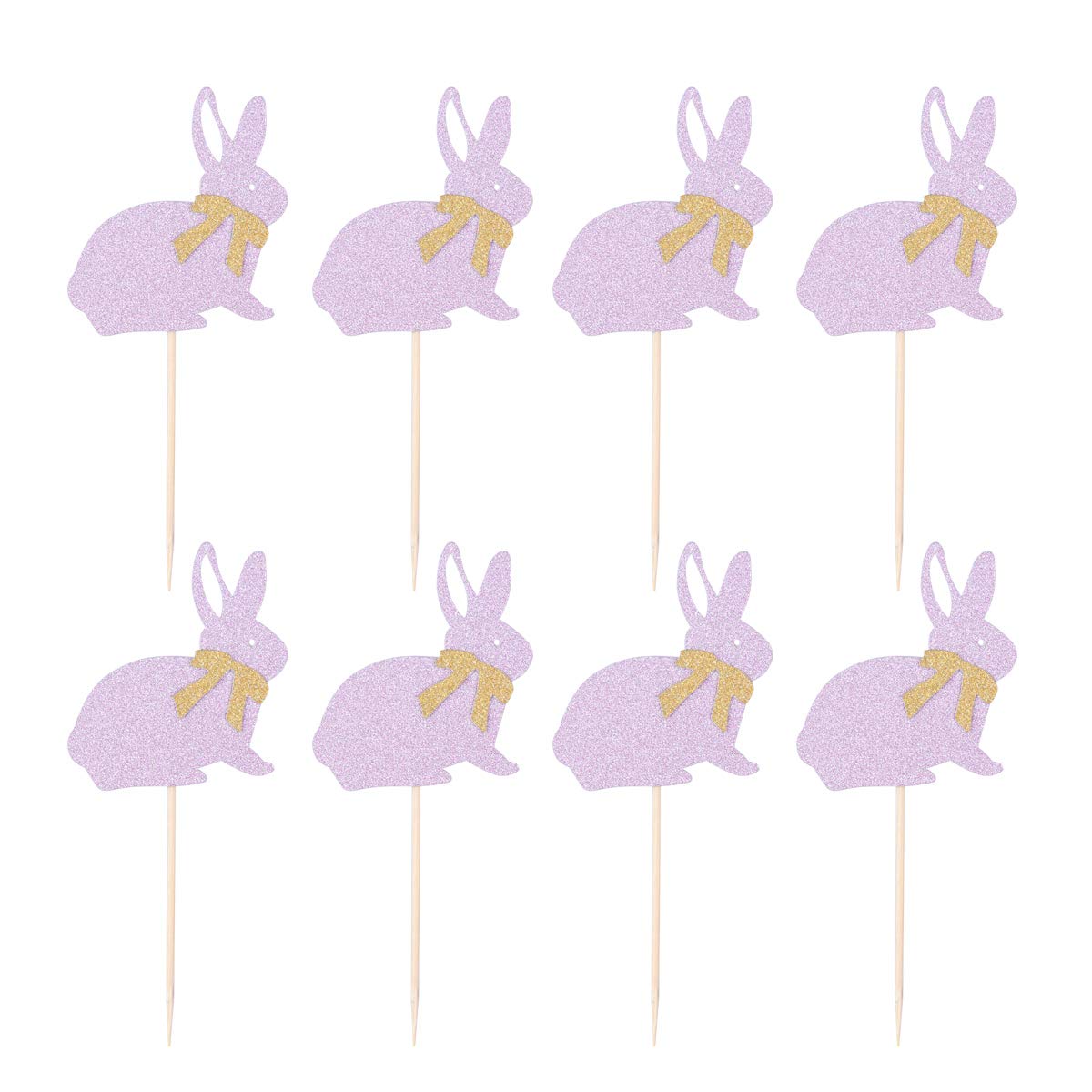 24-Piece Easter Cake Toppers Set - Bunny & Egg Cupcake Decorations for Easter Party, Baby Shower, Spring Celebration (Cake Picks Included)
