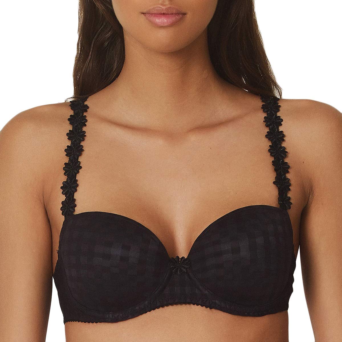 Marie Jo Avero Balcony Bra 32D Black - Comfortable Lace Underwire Bra for Everyday Wear & Special Occasions
