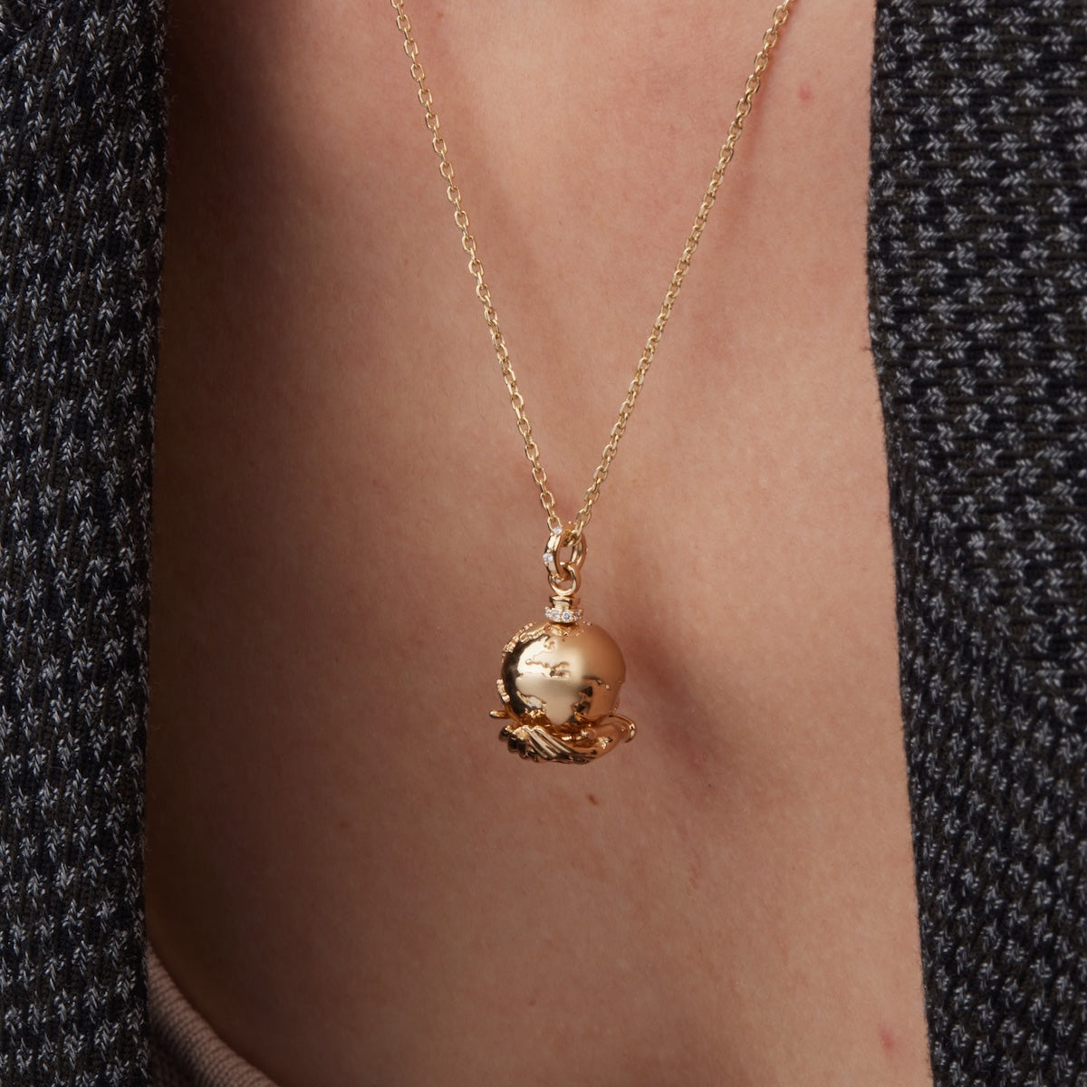 The World Is Yours Pendant Necklace - Inspirational Jewelry Gift for Women & Men - Perfect for Graduation, Anniversary & Motivational Gifts