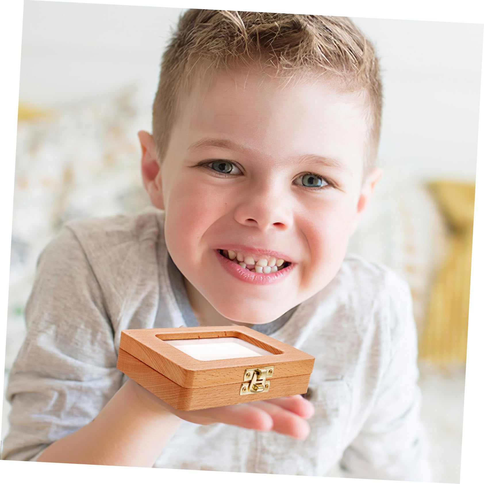 CATIEBYE Wooden First Tooth Keepsake Box - Baby Tooth Organizer & Memory Container for Kids | Perfect for Baby Showers, First Tooth Milestones, and Cherished Childhood Memories