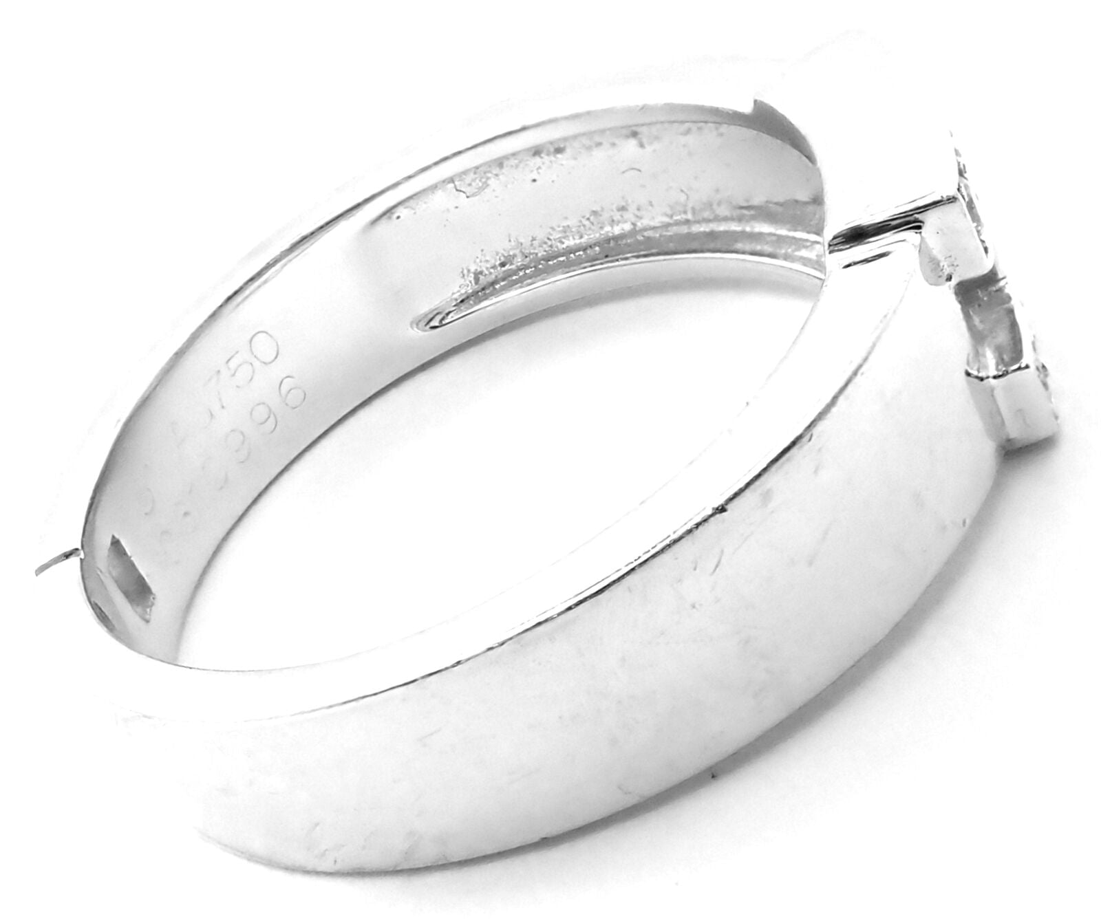 Authentic Hermes 18k White Gold Diamond H Band Ring for Women - Luxury Designer Jewelry for Special Occasions & Gifts