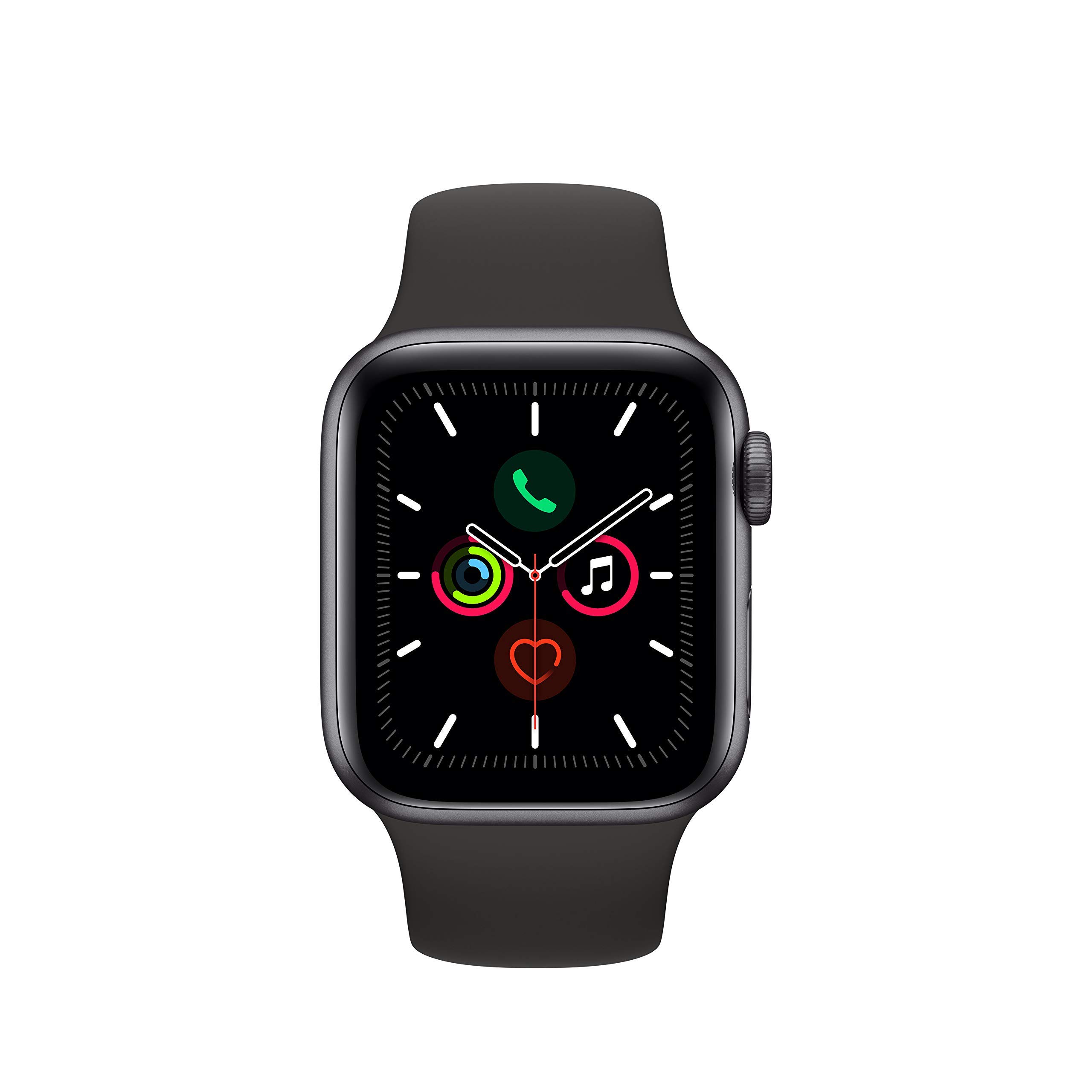 Refurbished Apple Watch Series 5 GPS 40mm - Space Gray Aluminum Case with Black Sport Band | Smart Fitness Tracker for Running, Swimming & Daily Activity Tracking