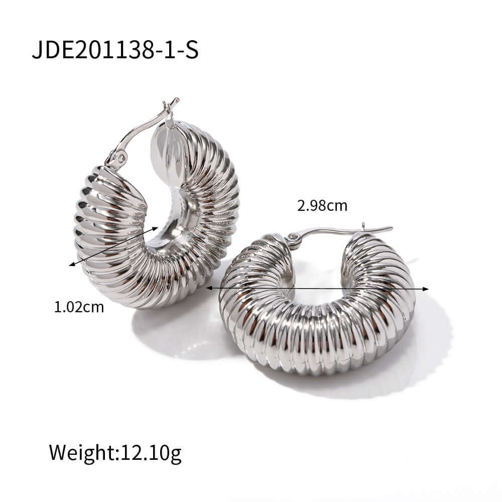 Spiral C Fat Hoop Earrings Non-Pierced Ear Climber Ear Cuff - Fashion Jewelry for Women | JDE2138 | Perfect for Parties, Weddings & Everyday Wear