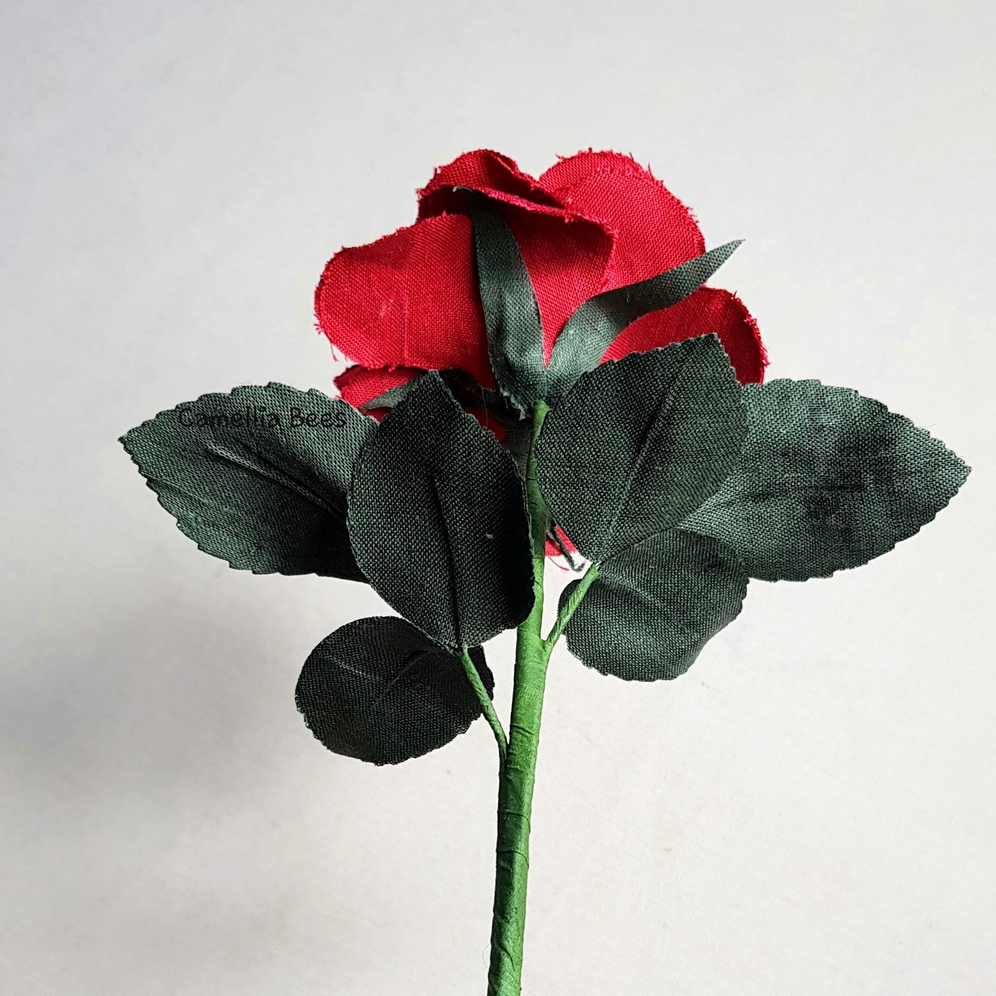 Handmade Cotton Linen Rose Flower - Perfect for Wedding Anniversary, Valentine's Day, Mother's Day Gift (Red) - Romantic Home Decor & Special Occasion Present