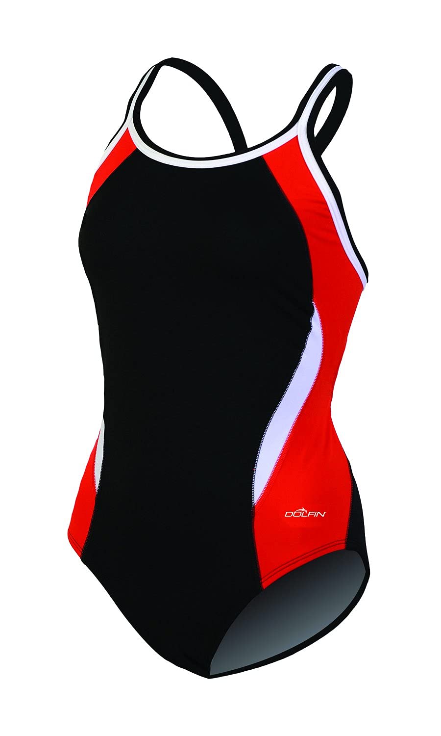 Dolfin Women's Chloroban Color Block DBX Back One Piece Swimsuit - High Performance Competitive Swimwear for Training, Racing & Beach Activities