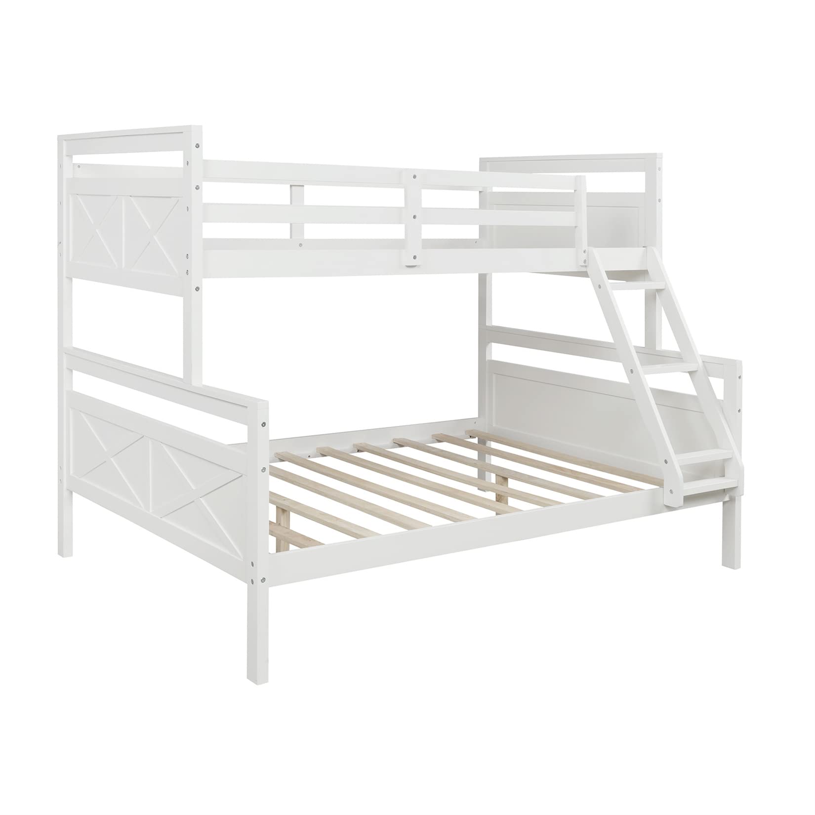 Harper & Bright Designs Twin Over Full Bunk Bed - Convertible Wooden Bunk Bed Frame for Kids, Teens & Adults - Splits into 2 Separate Beds - Space-Saving Solution for Small Bedrooms, Guest Rooms & Vacation Homes - White