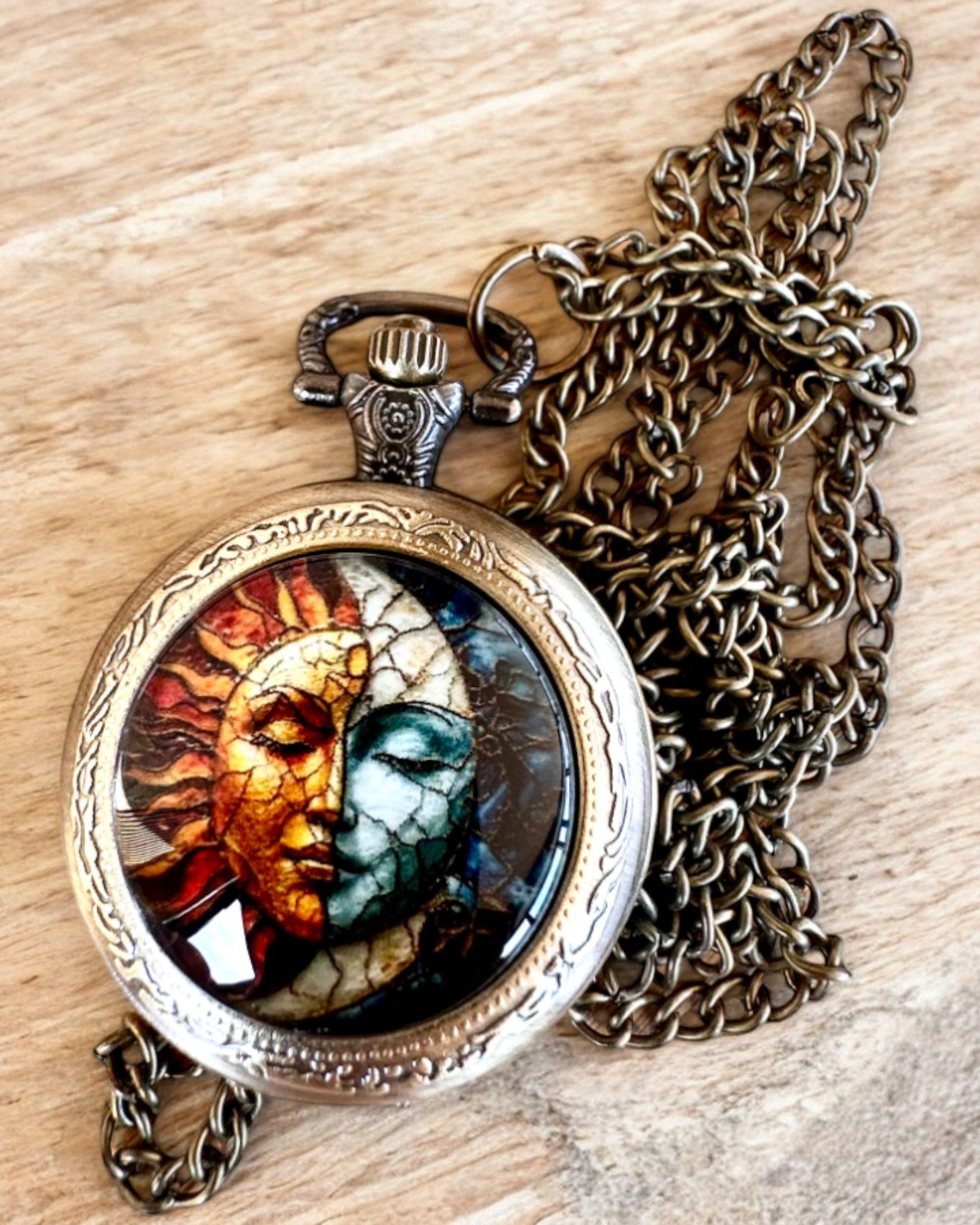 Elegant Solar Lumination Pocket Watch with Engraving Option - Perfect Gift for Anniversaries, Weddings & Special Occasions