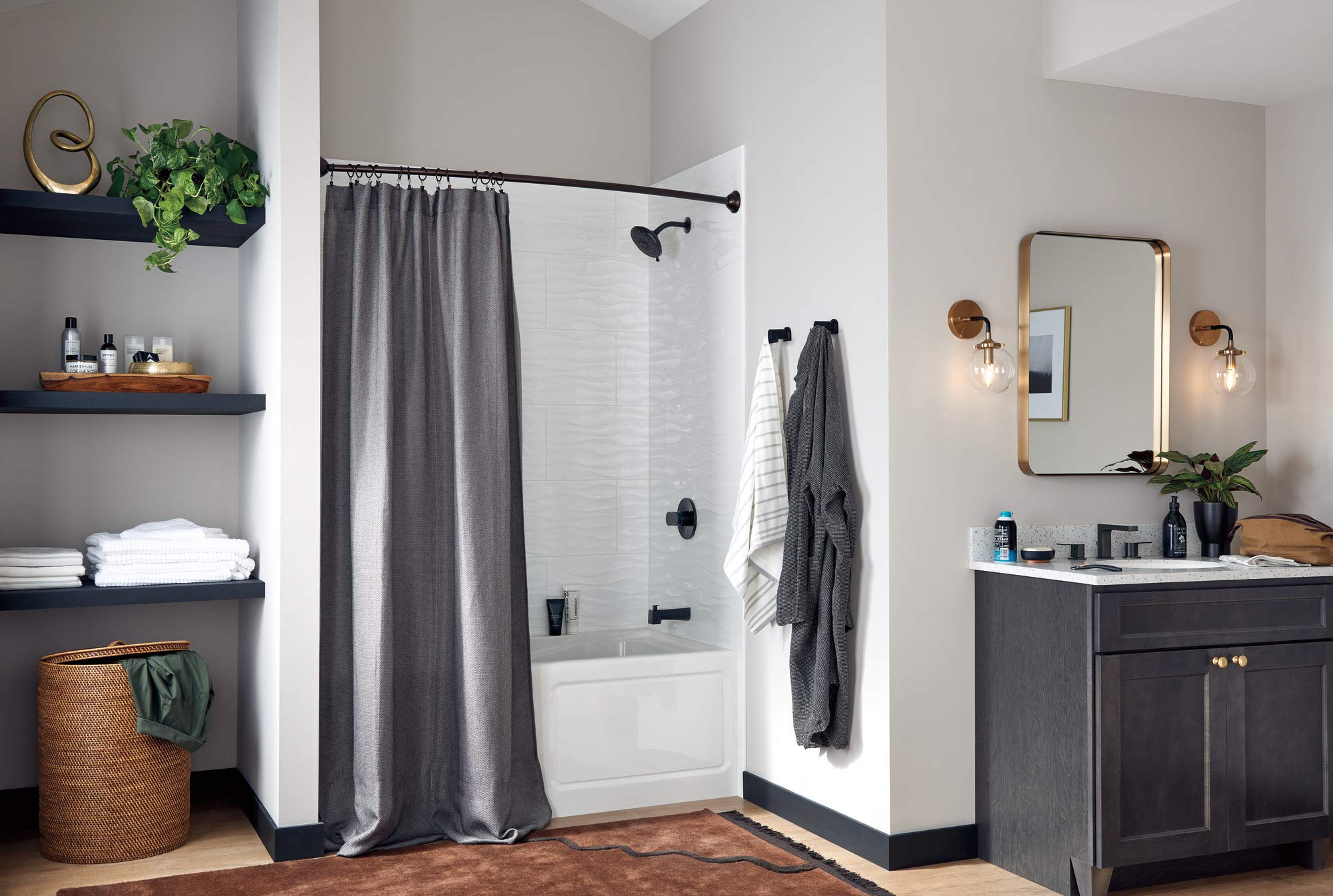 Peerless PTT14419-BL Matte Black Tub and Shower Trim Kit - Bathroom Faucet Set for Shower & Bathtub, Perfect for Modern Home Renovation & Bathroom Upgrade