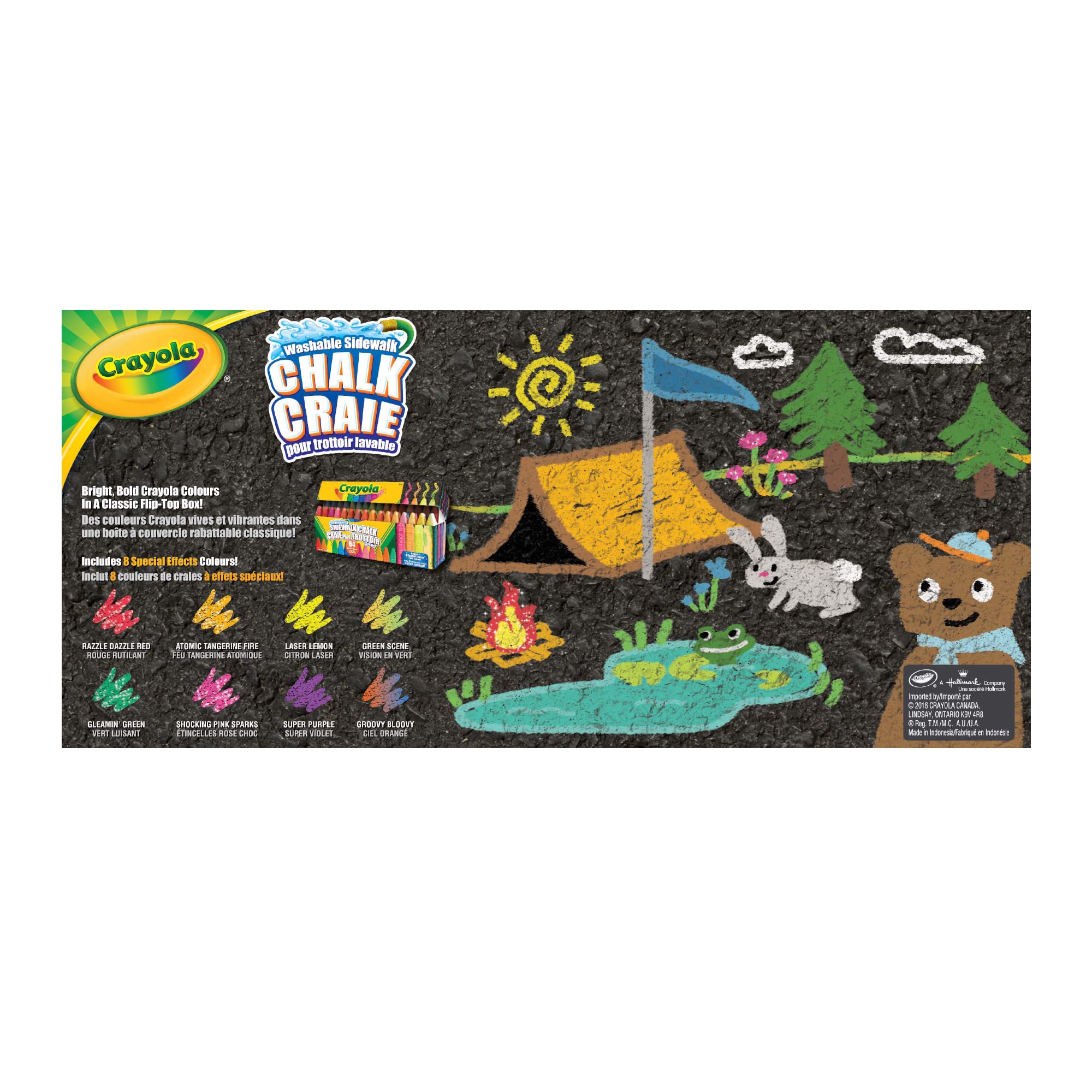 Crayola Washable Sidewalk Chalk - Ultimate 64 Pack of Non-Toxic Kids Chalk for Outdoor Play, Drawing & Creative Fun - Perfect for Driveway Art, Hopscotch & Summer Activities