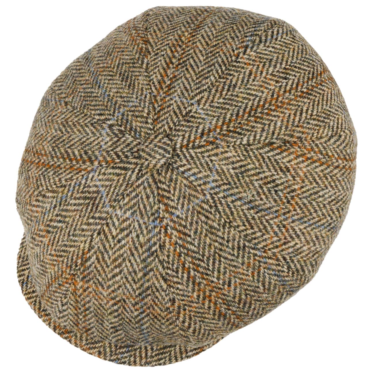 JJ Hats Premium Eight Panel Cap in Classic Harris Tweed - Stylish & Durable Men's Hat for Outdoor Adventures, Travel & Casual Wear