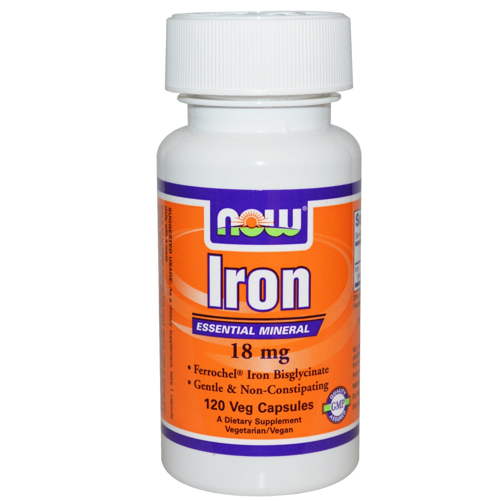 Now Foods Iron 18 mg Supplement - 120 Vegetarian Capsules (Multi-Pack) for Energy Support & Healthy Blood Circulation - Ideal for Anemia Prevention & Active Lifestyles