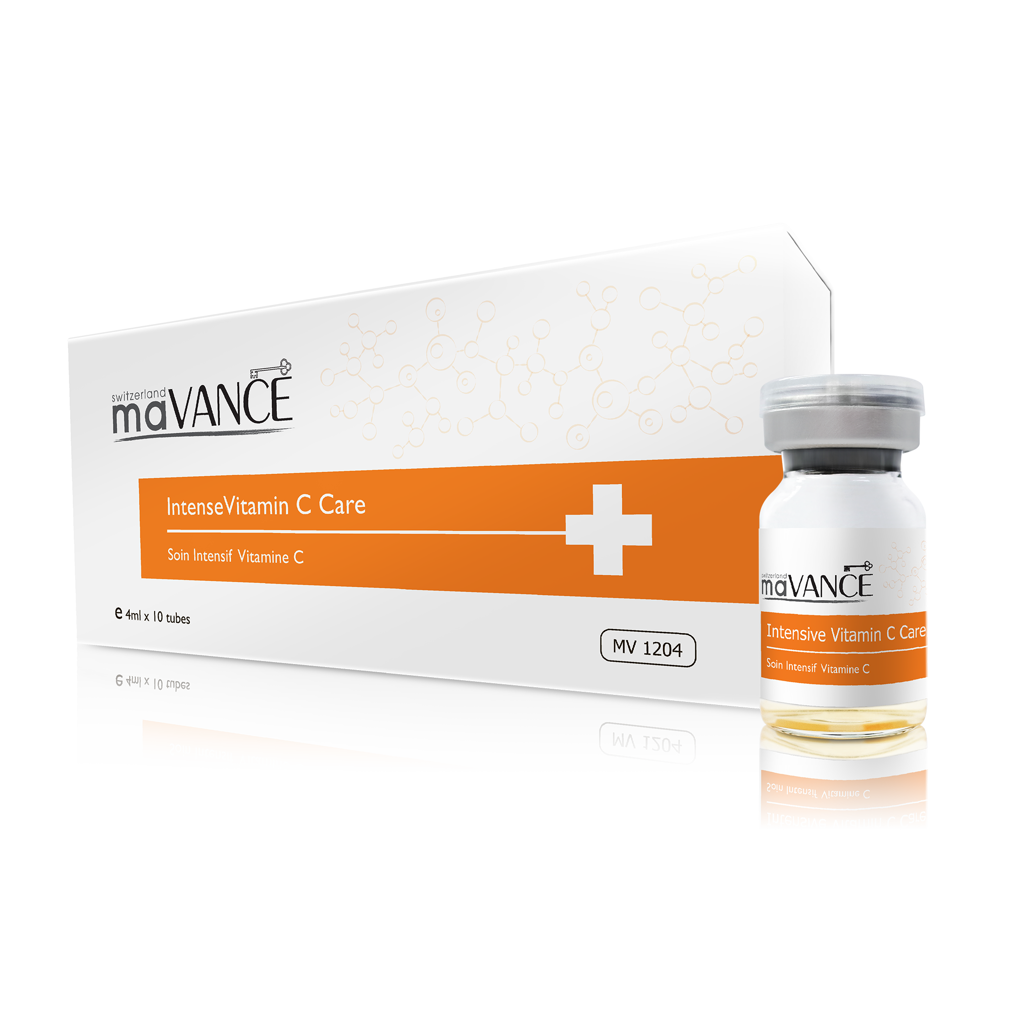 maVANCÉ Intensive C Whitening Essence (4ml x 10) - Brighten Skin & Reduce Dark Spots - Perfect for Daily Skincare Routine & Travel
