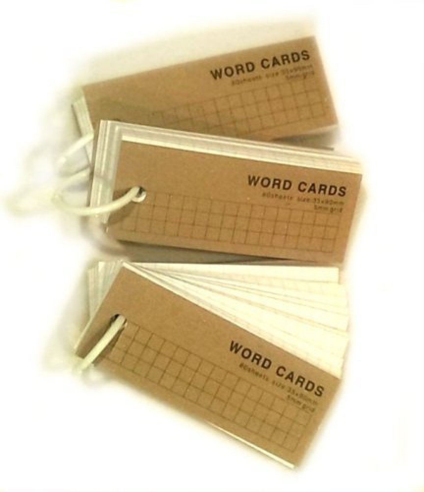 Mini Blank Flash Cards with Binder Ring - 1.5