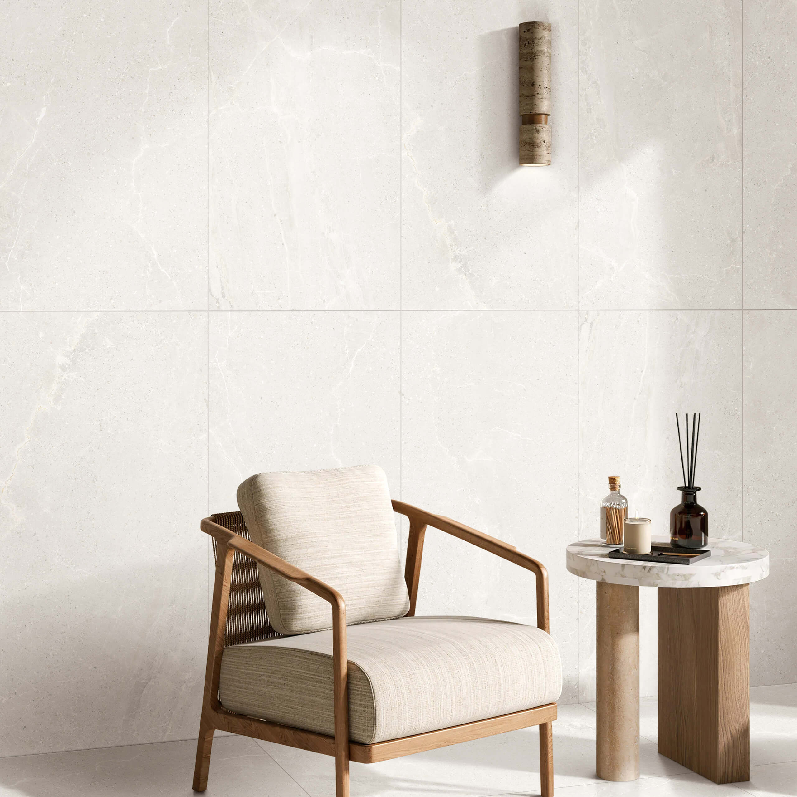 Monza 1200x600mm Premium SurfaceTec Cloud Patterned Ceramic Tile - Perfect for Bathroom, Kitchen & Living Room Flooring