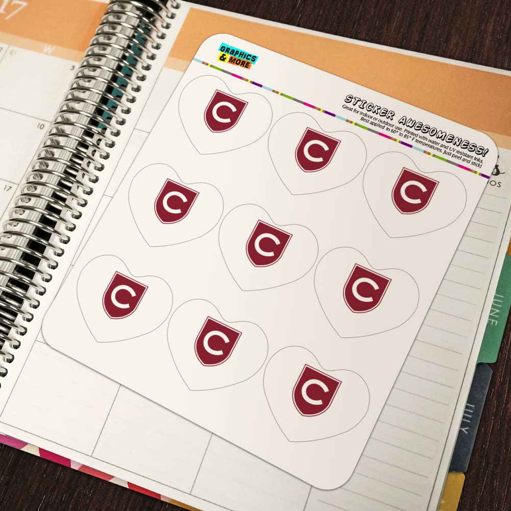 Colgate University Heart Shaped Planner Stickers - Decorative Scrapbook Supplies for Bullet Journals, DIY Crafts, and School Projects (50-Piece Set)