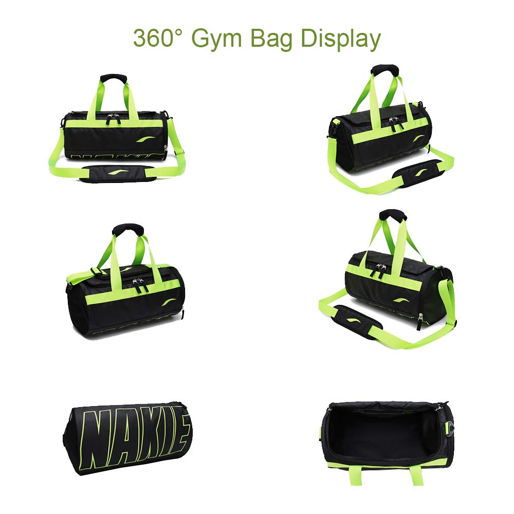 Lightweight Waterproof Gym Bag with Shoe Compartment - Perfect for Sports & Travel (Green)