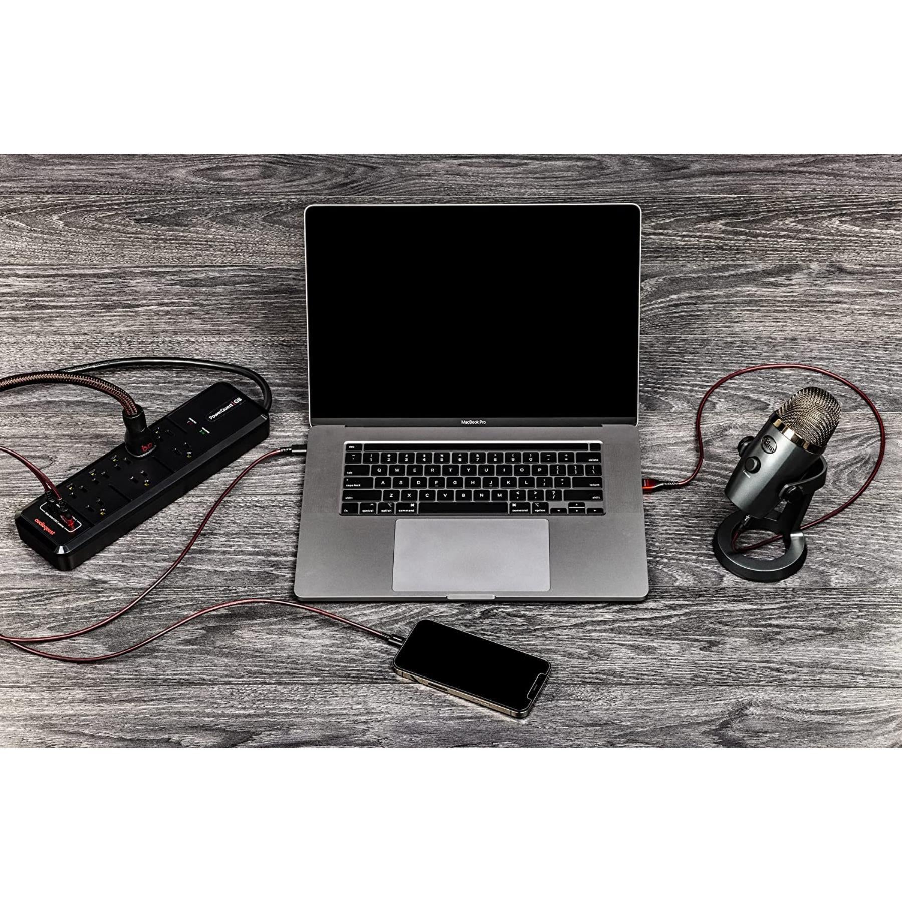 AudioQuest PowerQuest G8 Surge Protector - 8 Outlet Power Strip with EMI/RFI Noise Filter & 4320 Joule Protection | Perfect for Home Theater, Gaming PC & Office Electronics