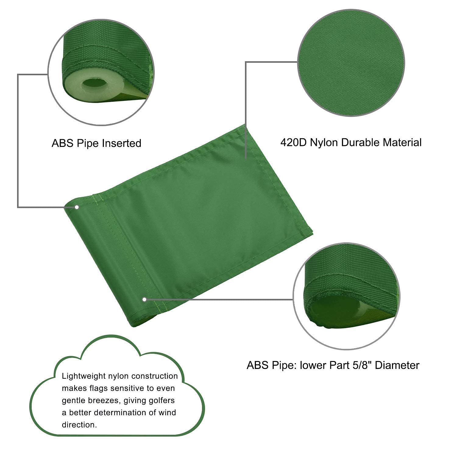 KINGTOP 4-Pack Mini Golf Flagsticks - 3 Feet Fiberglass Putting Green Flags with 2-Section Portable Design for Yard Practice | Perfect Golf Hole Cup Set (6 Inch) - Great Gift Idea for Golf Enthusiasts | Ideal for Backyard Training, Indoor Putting Greens & Outdoor Golf Games