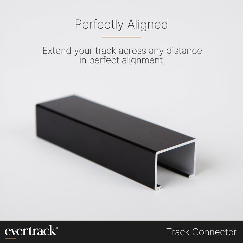 Ceiling Mounted Curtain Track - 12ft Black Metal Curtain Rail System for Drapes, Room Dividers & Window Treatments | Heavy Duty USA Made | Perfect for Living Rooms, Bedrooms & Home Offices