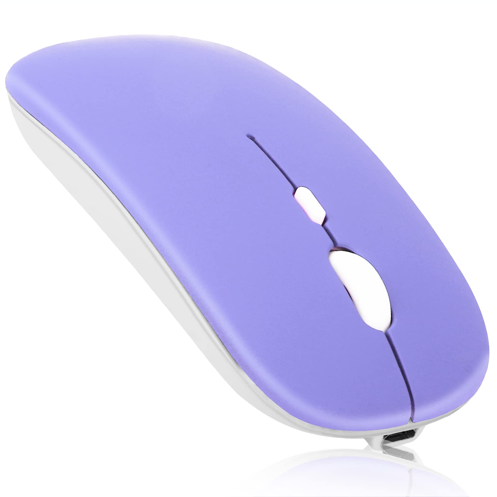 Lenovo Chromebook 11e 1st Gen Bluetooth Rechargeable Wireless Mouse - Compatible with Laptop, PC, Mac, iPad Pro, Tablet, Android - Violet Purple for Home, Office, and Travel Use