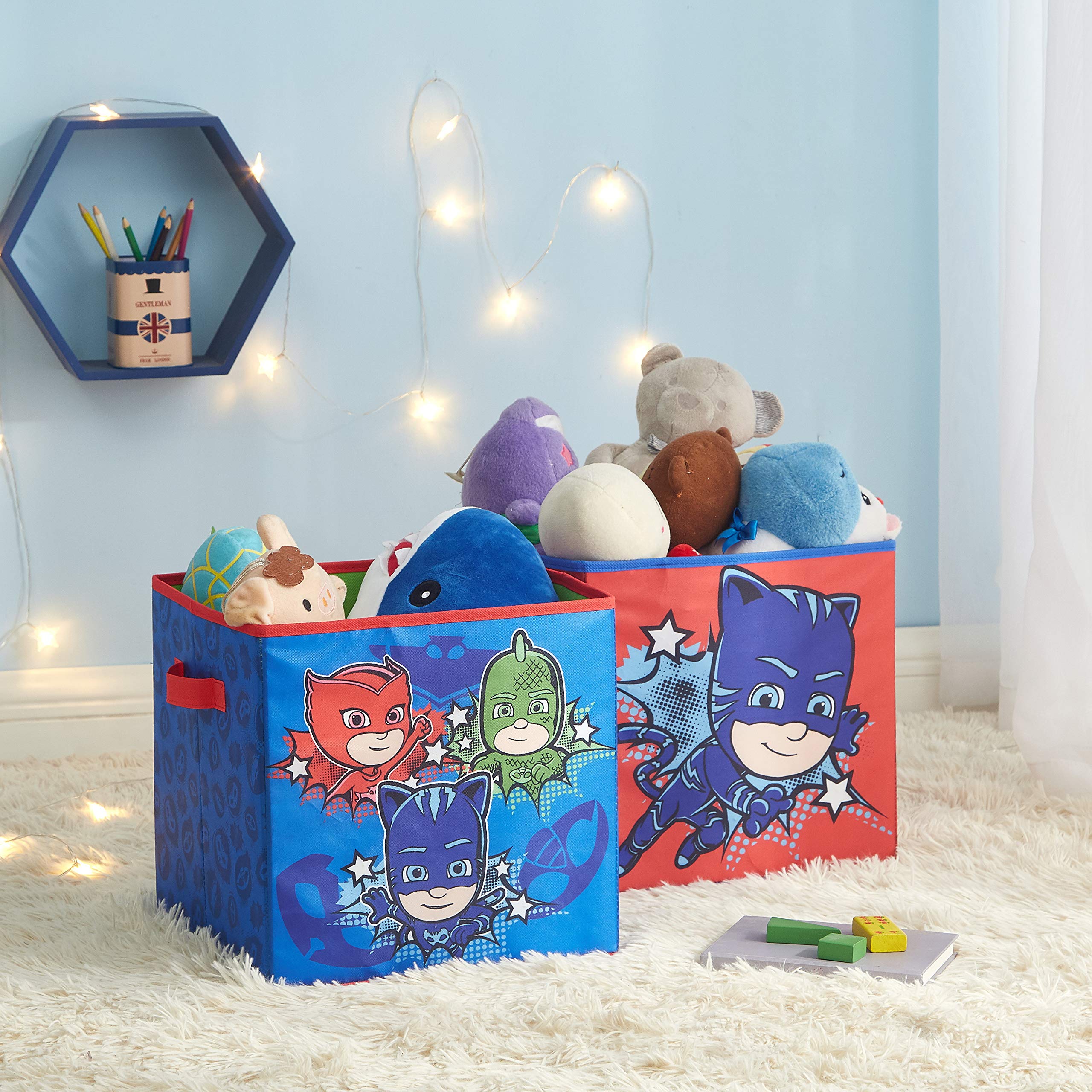 PJ Masks 2-Pack Collapsible Storage Cubes with LED Lights - 11.5