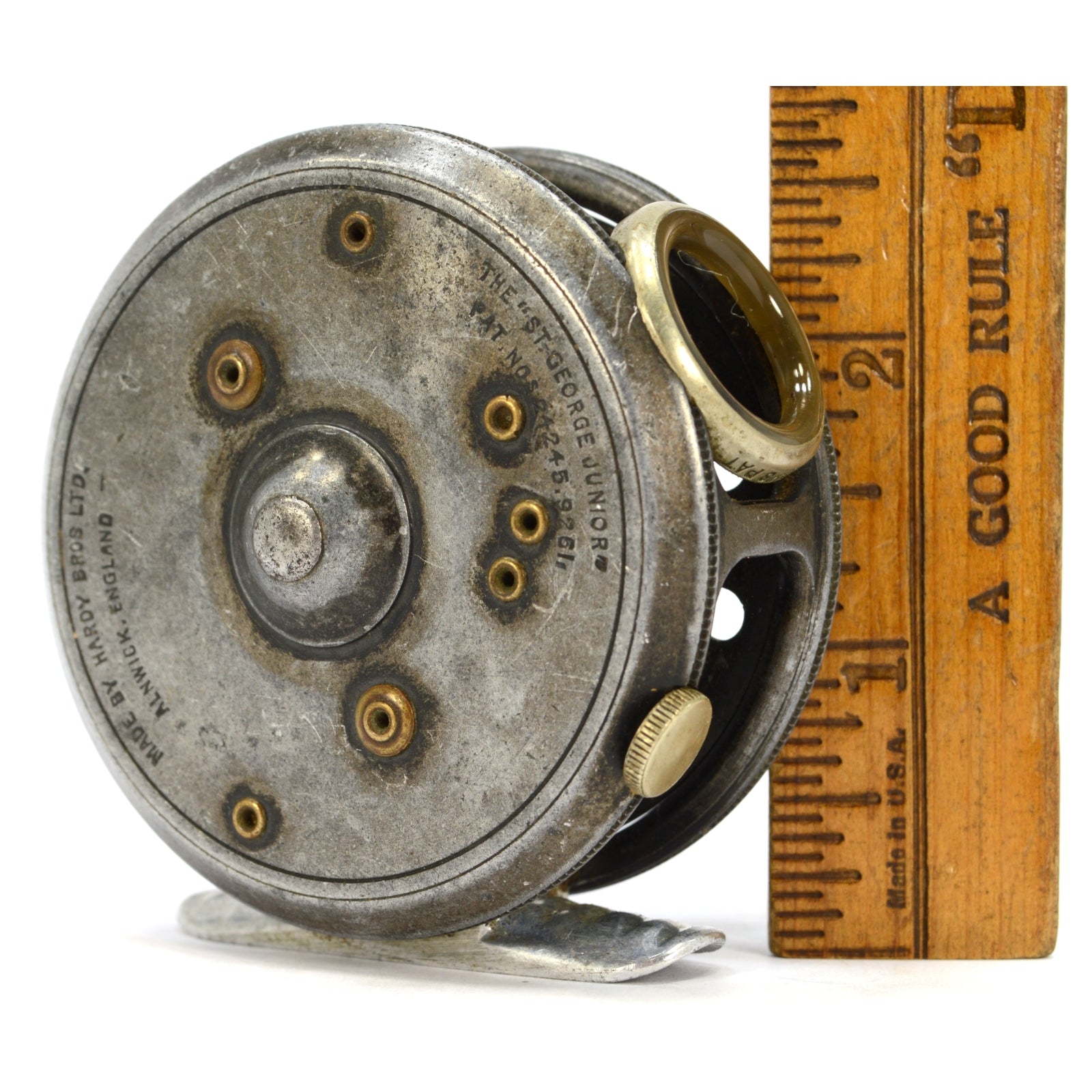Vintage Hardy Bros St. George Junior Fly Fishing Reel - Rare Antique England 1920s Collectible - Perfect for Fly Fishing Enthusiasts & Vintage Tackle Collectors