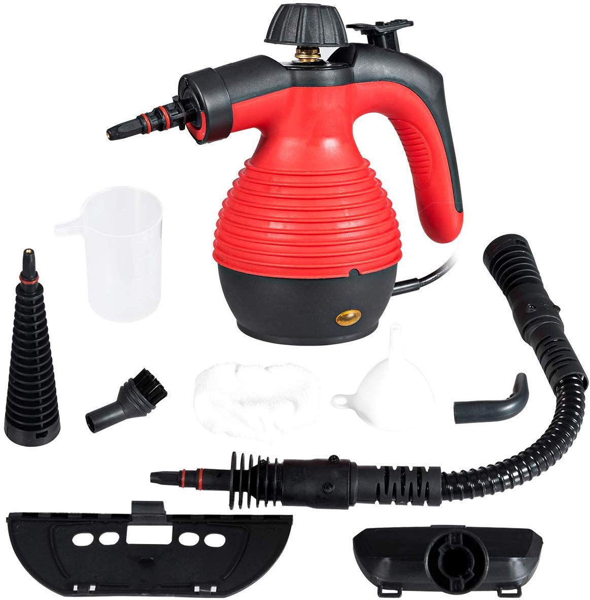 GOFLAME 1050W Handheld Steam Cleaner - Multi-Purpose Sanitizer & Steamer for Bathroom, Kitchen, Floors | Removes Stains, Grease & Bacteria | Portable Steam Iron for Clothes & Home Cleaning (Red) - Perfect for Deep Cleaning, Disinfecting & Sanitizing Surfaces in Homes, Offices & Cars