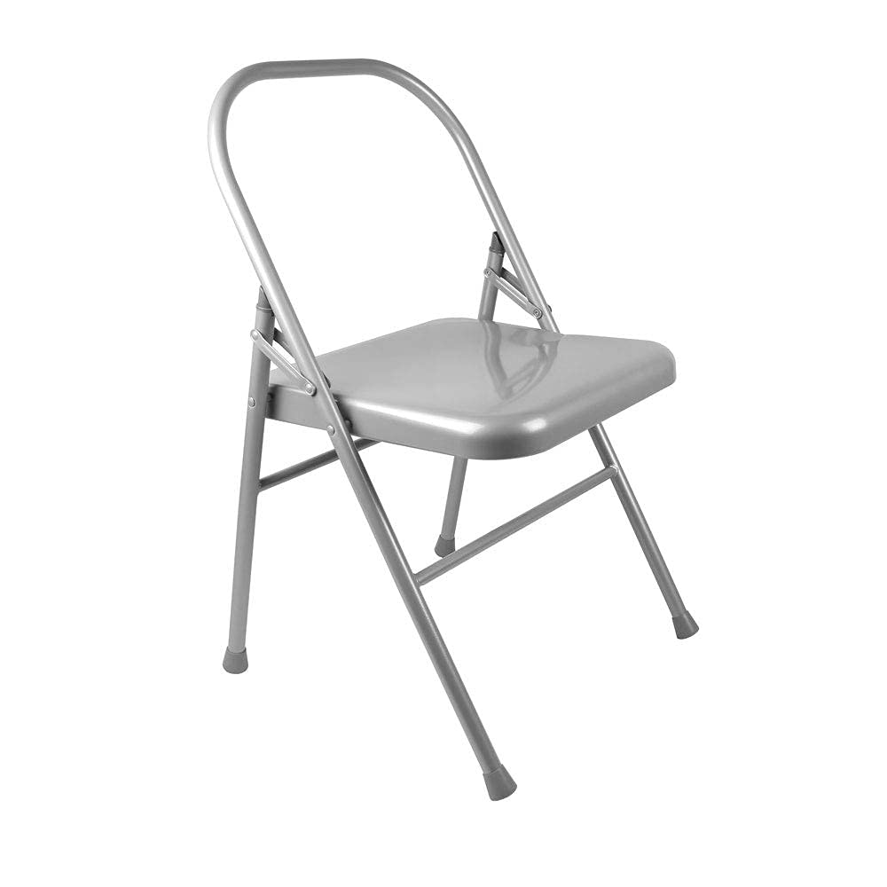 Premium Folding Yoga Chair with Front Bar - Portable & Reinforced Backless Yoga Stool for Backbends, Shoulder Stands & Restorative Poses - Ideal for Home Yoga Practice, Studio Sessions & Travel Workouts