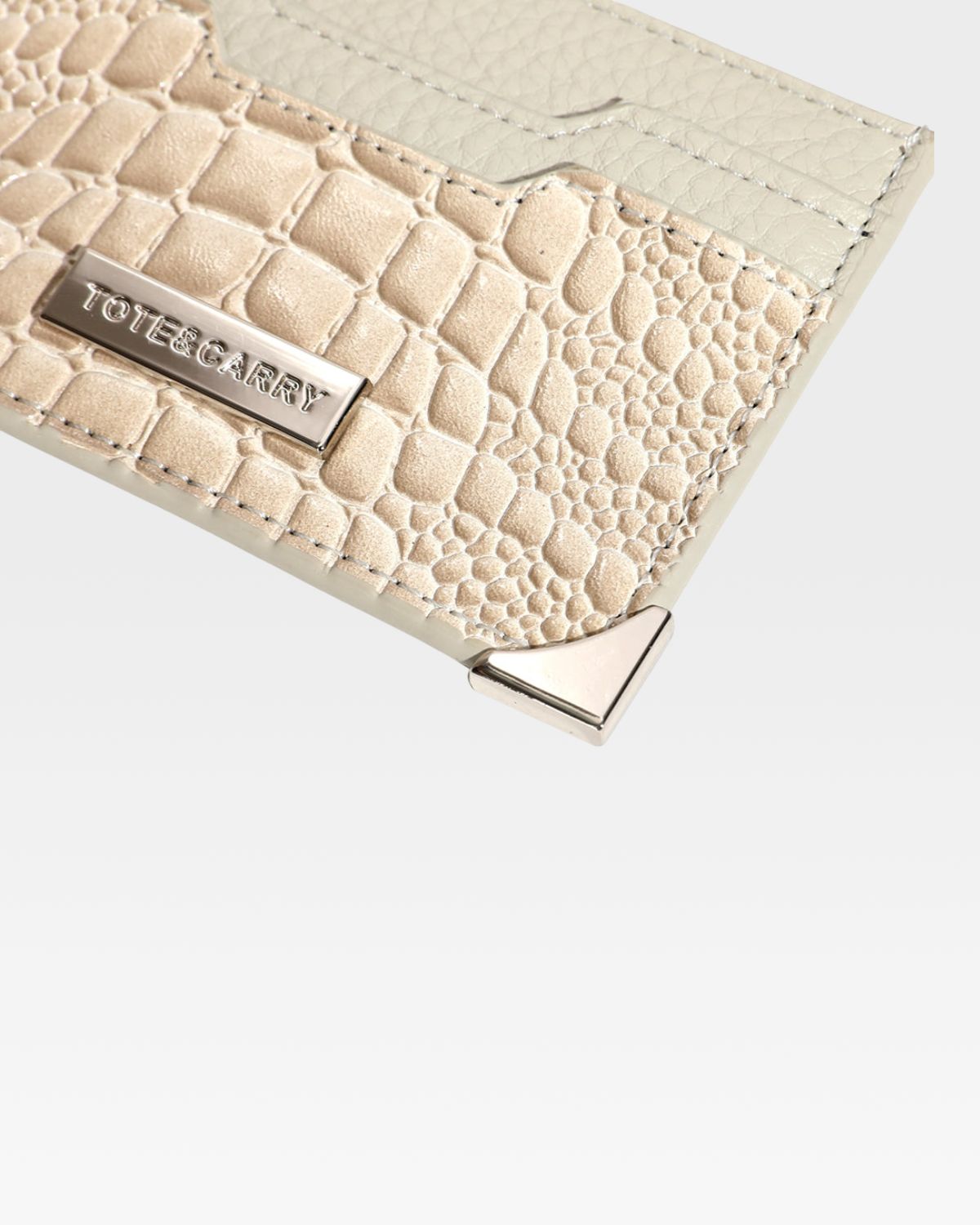 Premium Crocodile Leather Card Holder Wallet in Beige - Slim RFID Blocking Credit Card Case for Men & Women - Perfect for Travel, Business & Everyday Use
