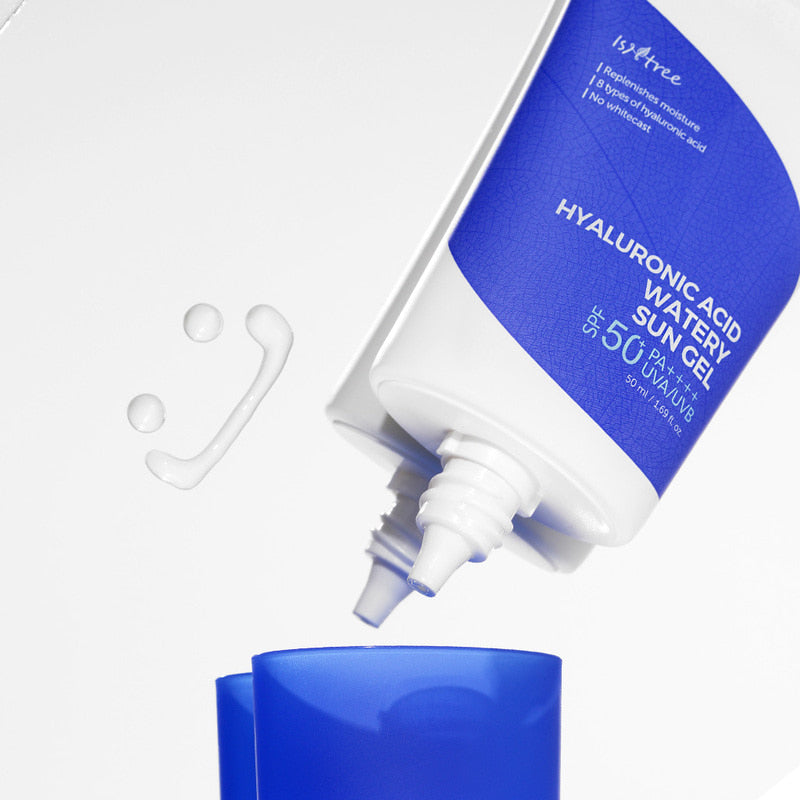 Isntree Hyaluronic Acid Watery Sun Gel SPF50+ PA++++ 50ml - Hydrating Sunscreen for Face, Lightweight & Non-Greasy - Perfect for Daily Use, Outdoor Activities & Sensitive Skin