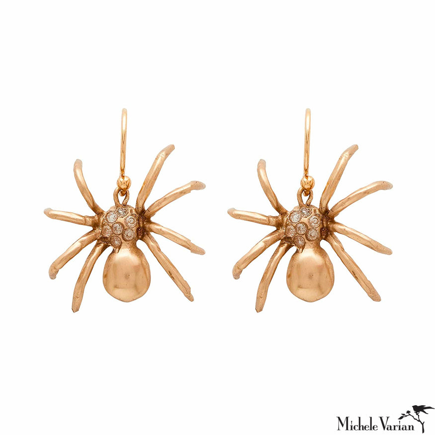 Black Widow Bronze Earrings for Women - Gothic Jewelry for Halloween, Cosplay, and Dark Fashion