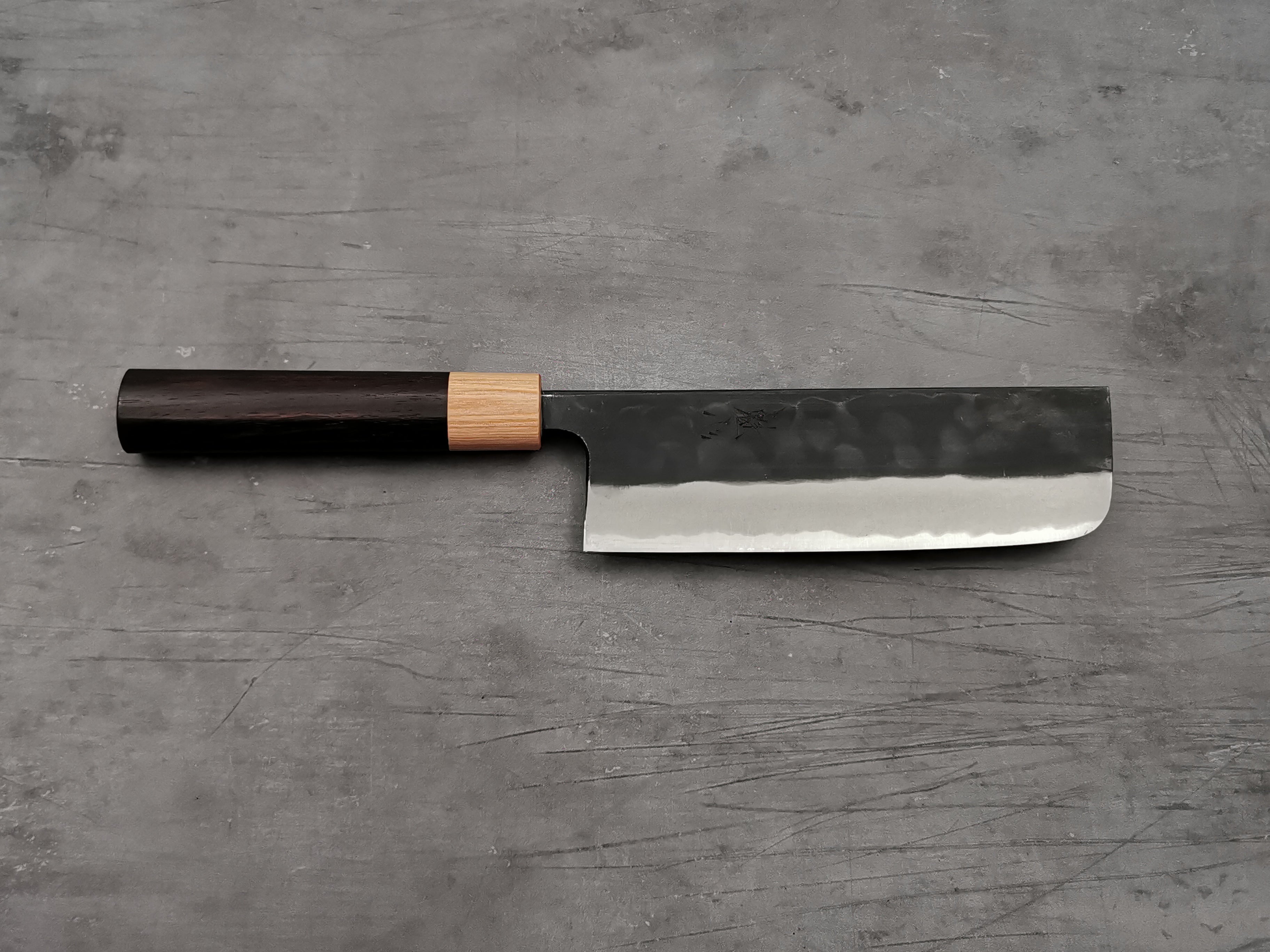Premium Nakamura Hamono Kaishin White #2 Kurouchi Nakiri Knife - Japanese Vegetable Cleaver for Professional Chefs & Home Cooking - Perfect for Slicing, Dicing & Chopping Vegetables