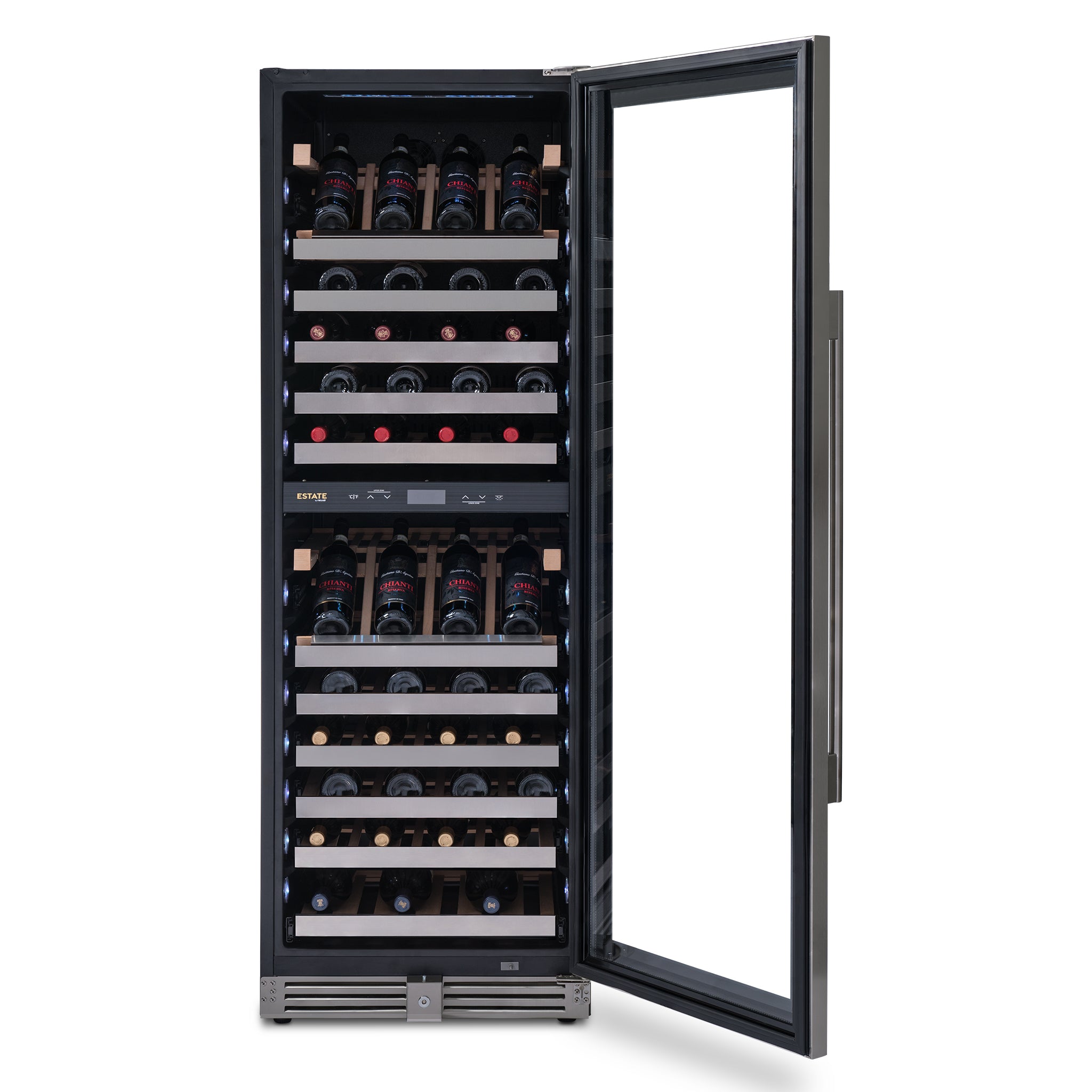 Newair® ESTATE 160 Bottle Freestanding Stainless Steel Wine Cooler Refrigerator - Perfect for Home Bars, Wine Cellars & Entertaining Spaces