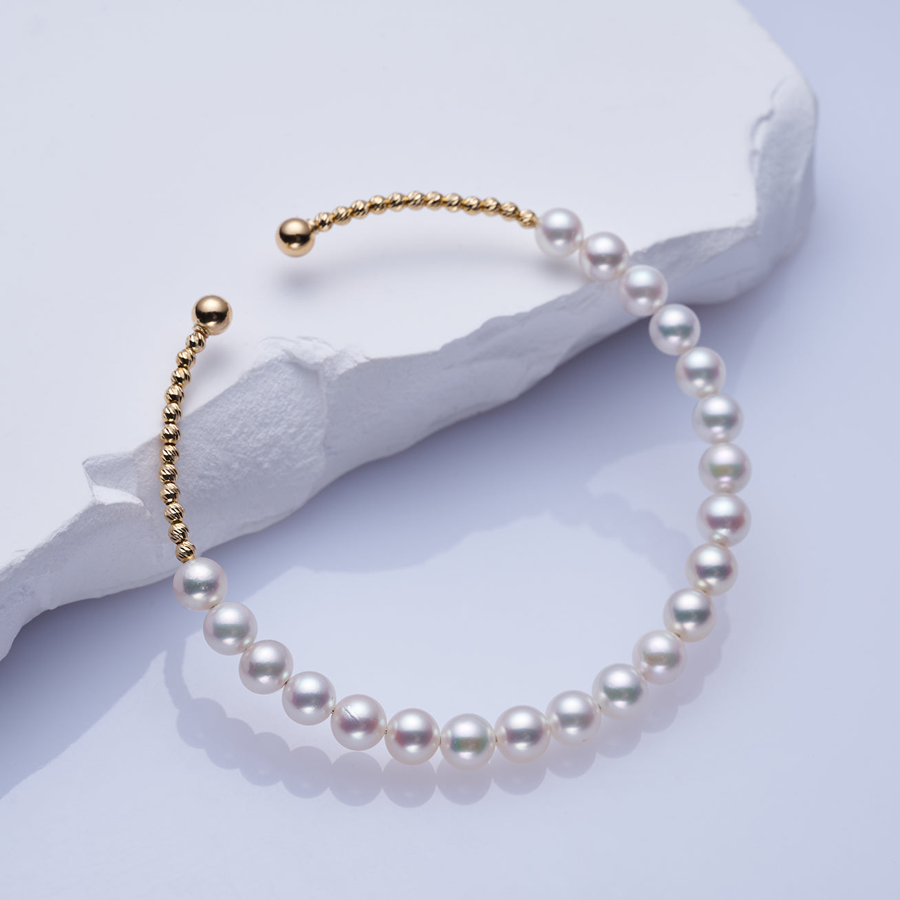 18K Solid Gold Akoya Pearl Bracelet for Women - Elegant Luxury Pearl Jewelry Gift for Anniversary, Birthday & Special Occasions