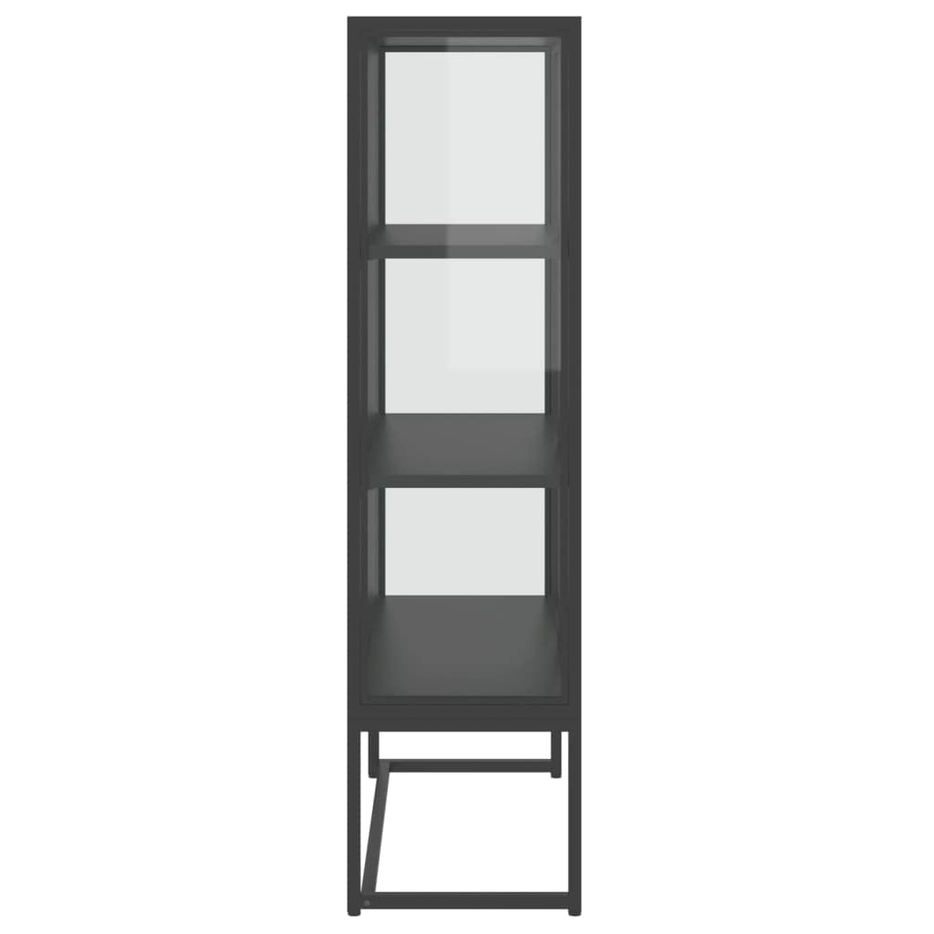 Modern Sideboard Cabinet with Steel Frame & Tempered Glass - 31.5