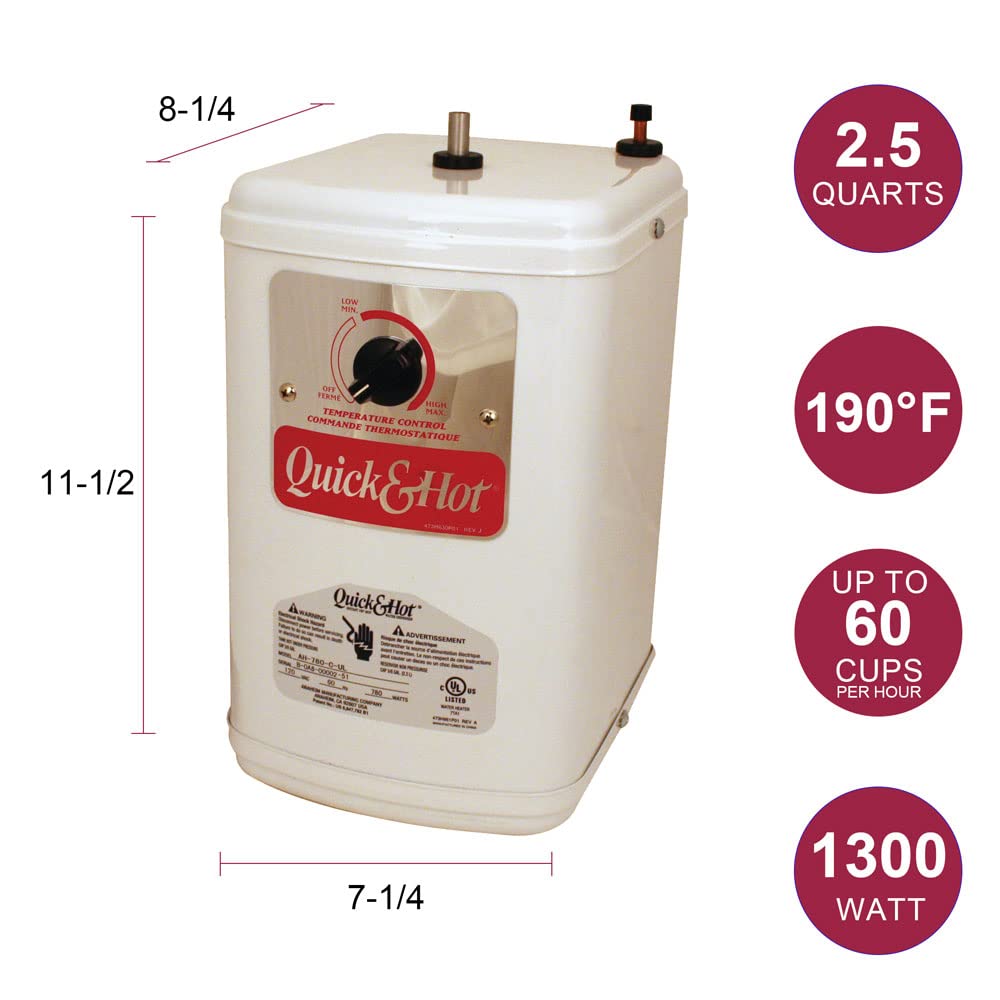 Westbrass D272HFP-11 Antique Copper 2-Handle Hot and Cold Water Dispenser with Instant Heating Tank - Perfect for Kitchen, Office, and Home Use