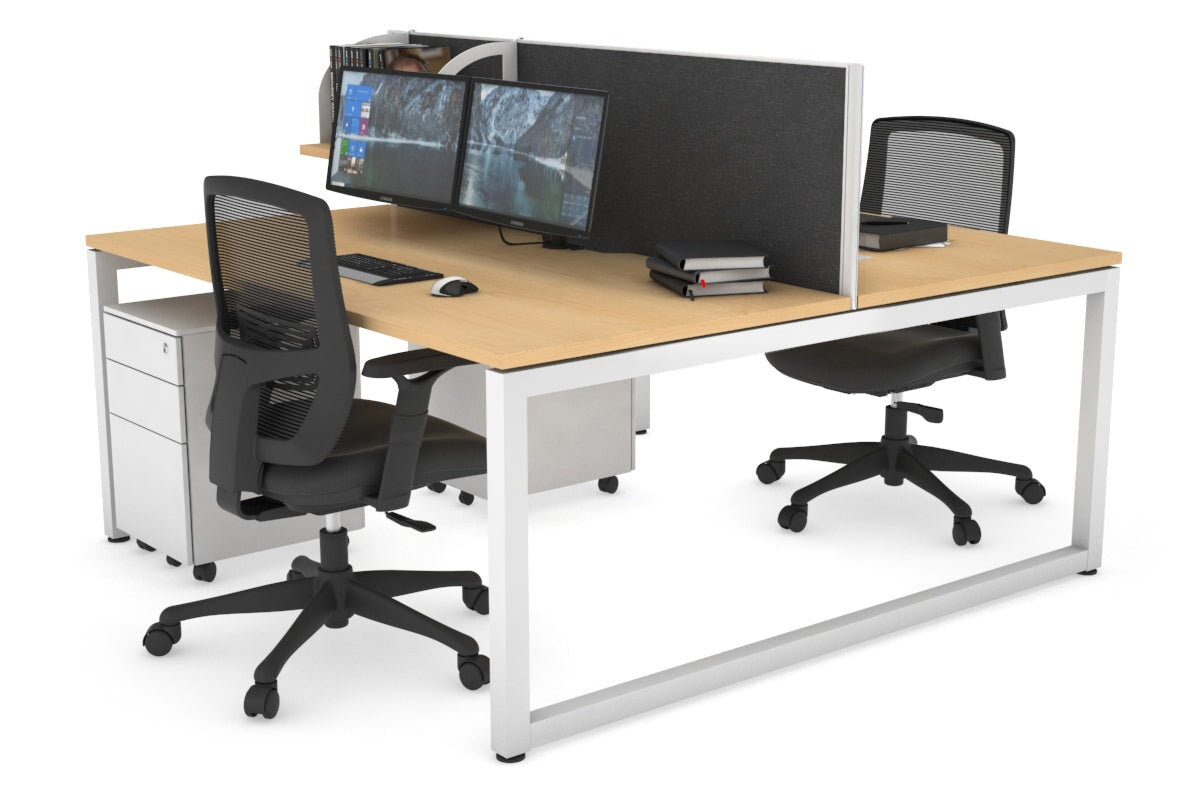 Quadro Loop Legs 2 Person Office Workstation - 1600L x 800W with Cable Management - Modern Shared Desk for Collaborative Workspaces & Home Offices