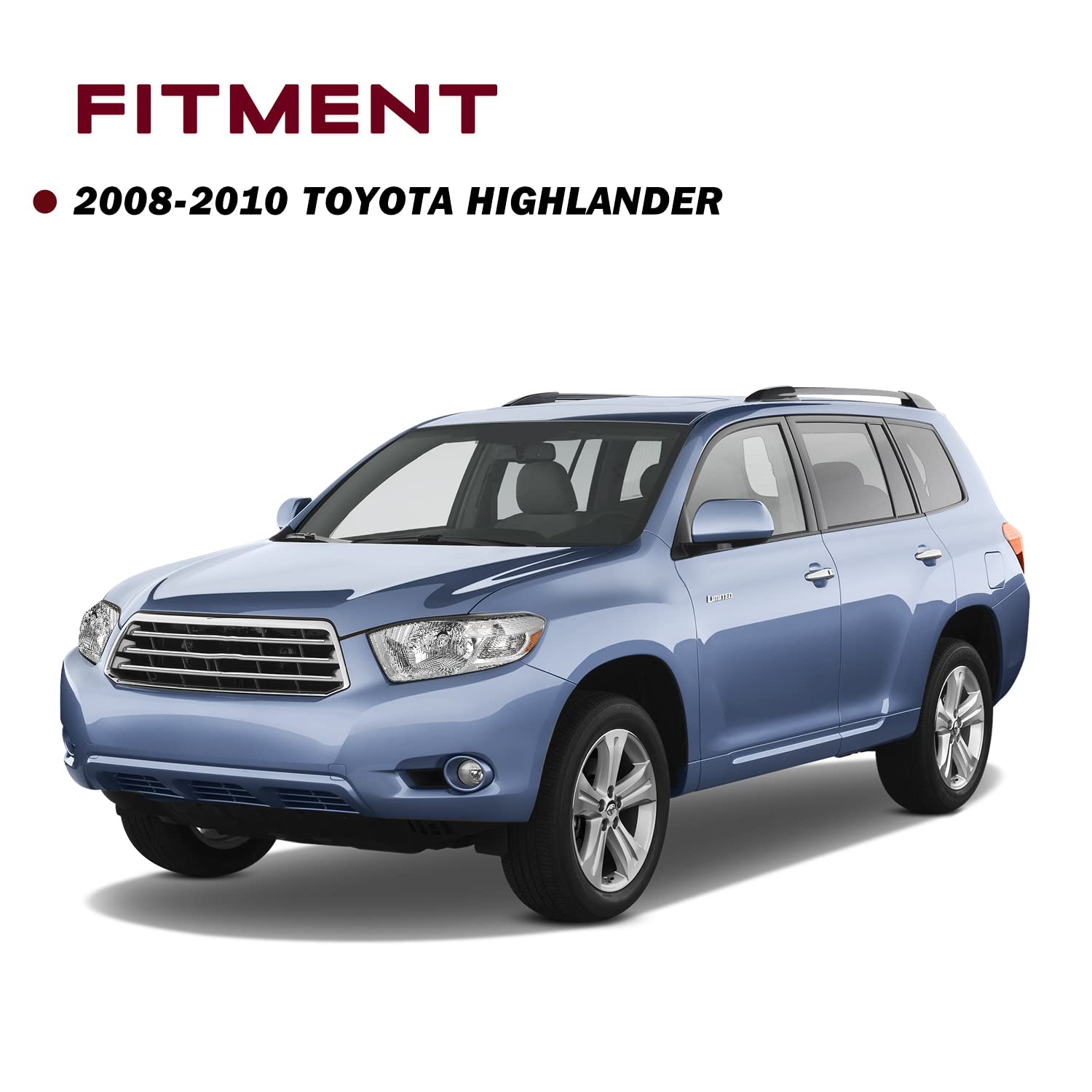 JSBOYAT Headlight Assembly Replacement for 2008-2010 Toyota Highlander - Driver & Passenger Side - Perfect for Night Driving & Foggy Conditions