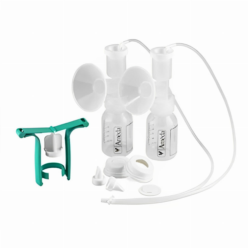 Ameda Portable One-Hand Manual Breast Pump with Dual Hygienikit Milk Collection - Lightweight, Sterile & BPA-Free - Perfect for Travel, Work & On-the-Go Moms
