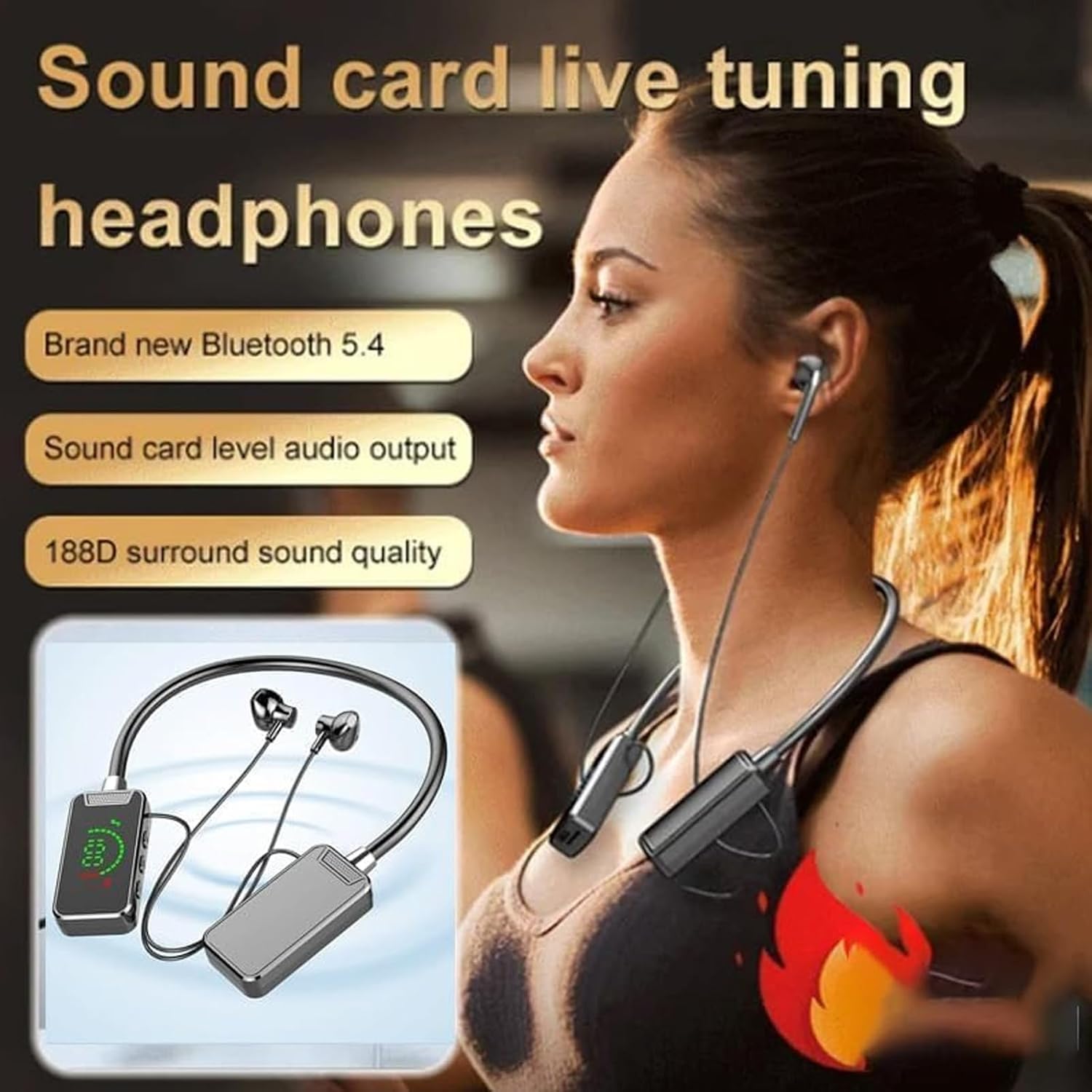 Wireless Sound Card Live Streaming Earphones with Noise Cancellation & Display - Bluetooth Headphones for Singing, Live Broadcasting & Audio Editing | Perfect for Karaoke, Podcasting & Content Creation