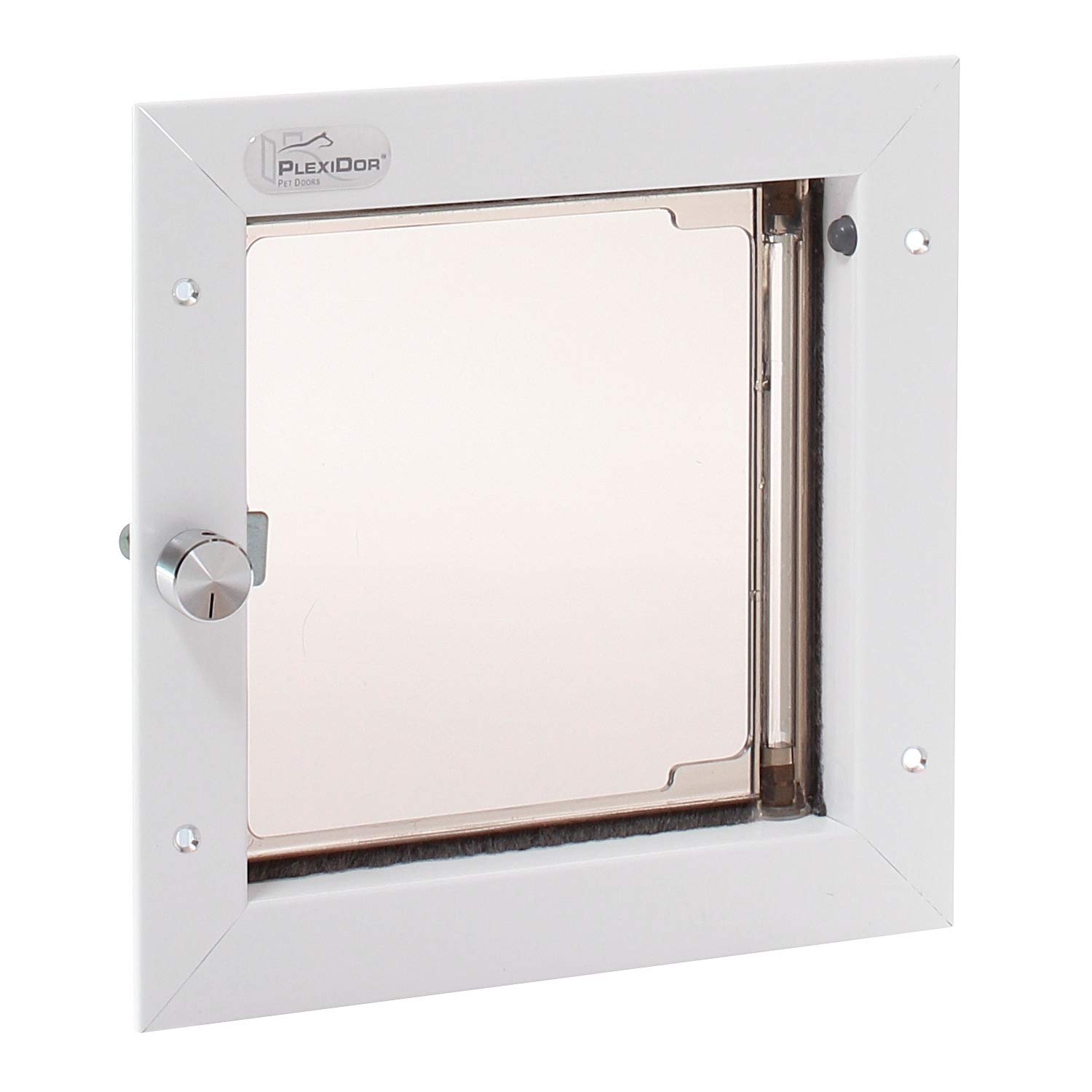 PlexiDor Performance Pet Doors for Dogs and Cats - Secure Door Mount Dog Door with Lock & Key - White, Small Size - Perfect for Indoor/Outdoor Access in Homes & Apartments