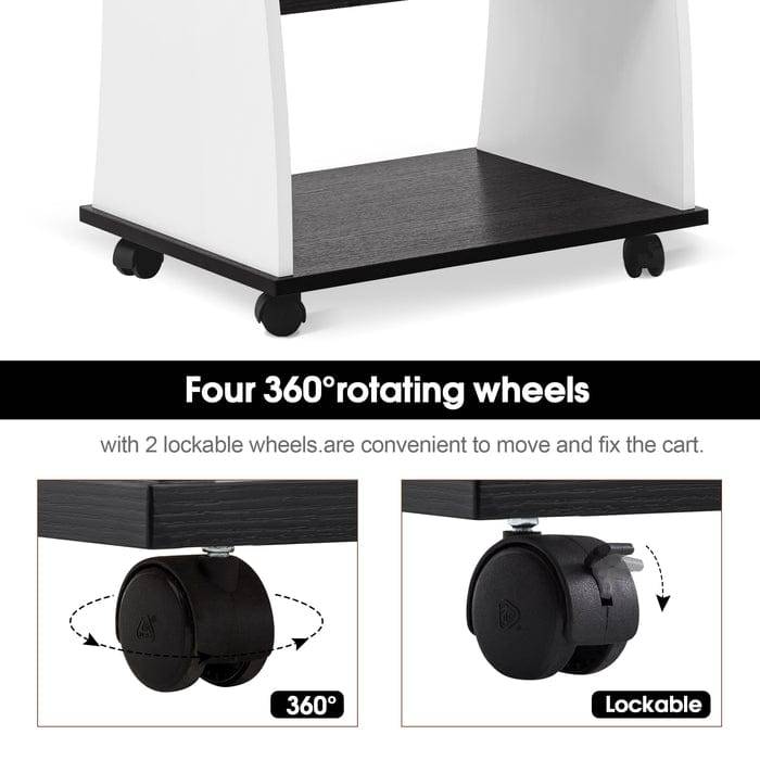 4-Tier Salon Rolling Utility Cart with Wheels - Mobile Storage Organizer for Hair Stylists, Nail Techs & Beauty Professionals - Perfect for Salon, Spa, Home & Office Use