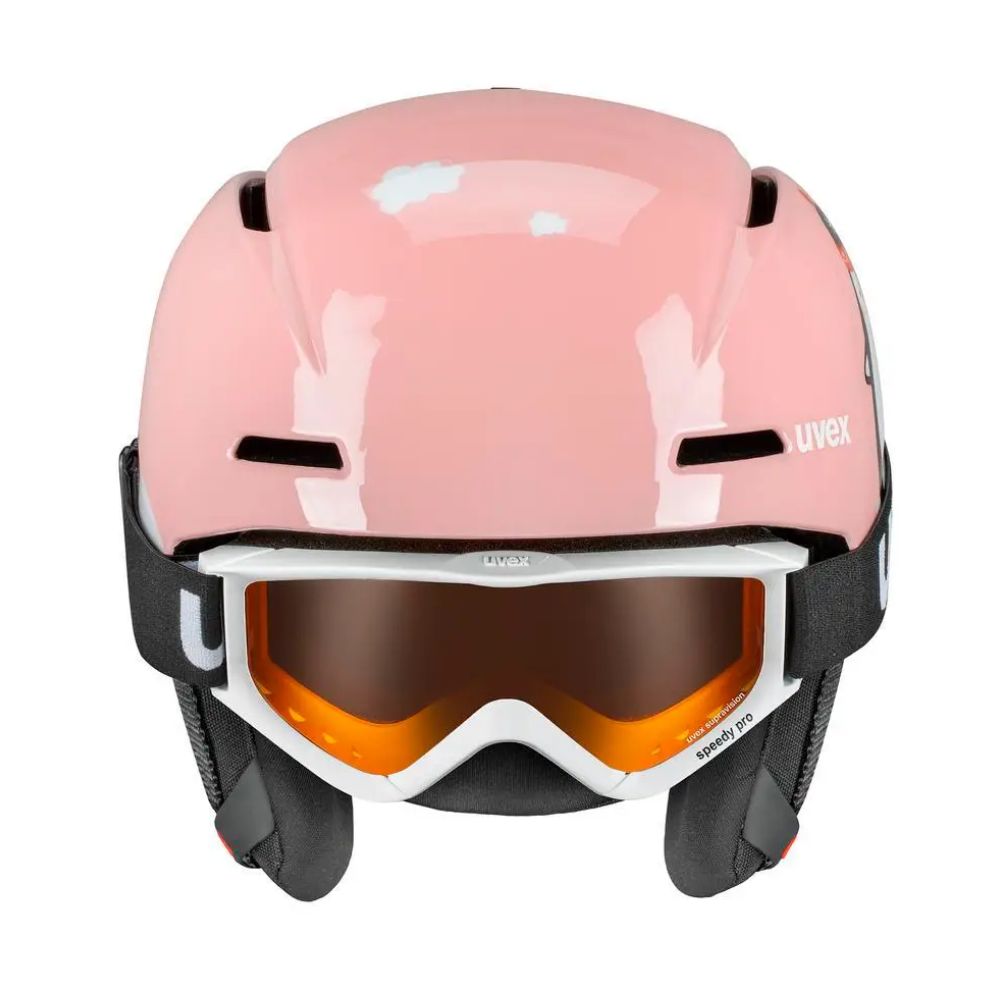 Uvex Viti Ski Helmet and Goggle Set for Women & Men - Pink Penguin Design, Adjustable 46-50cm - Perfect for Snowboarding, Skiing & Winter Sports