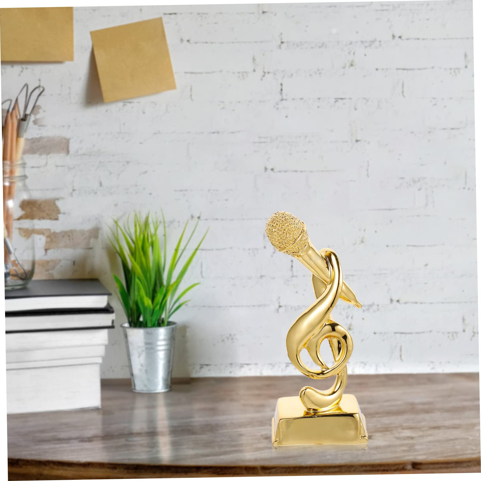 SWAYVES Music Trophy Award - Office & Microphone Competition Trophy - Perfect for Award Ceremonies, Singing Contests & Office Decor