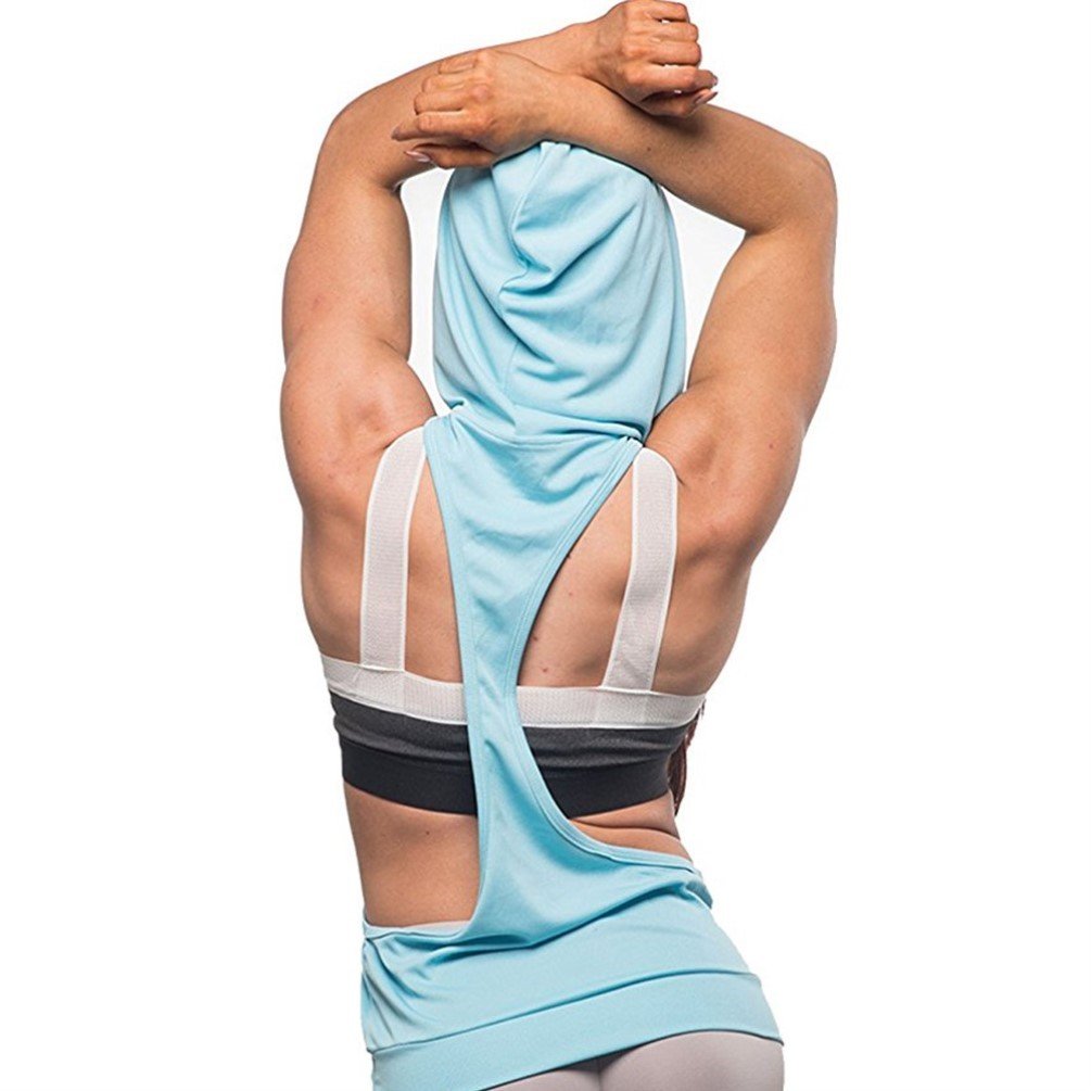 Q&Y Women's Workout Stringer Hoodie Tank Top - Sleeveless Gym Shirt for Yoga, Running & Fitness Training - Breathable Athletic Wear for Women