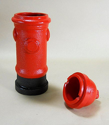 Carver’s Olde Iron 7 Inch Red Fire Hydrant Cast Iron Standing Outdoor Ashtray - Perfect for Patio, Garden, and Smoking Areas