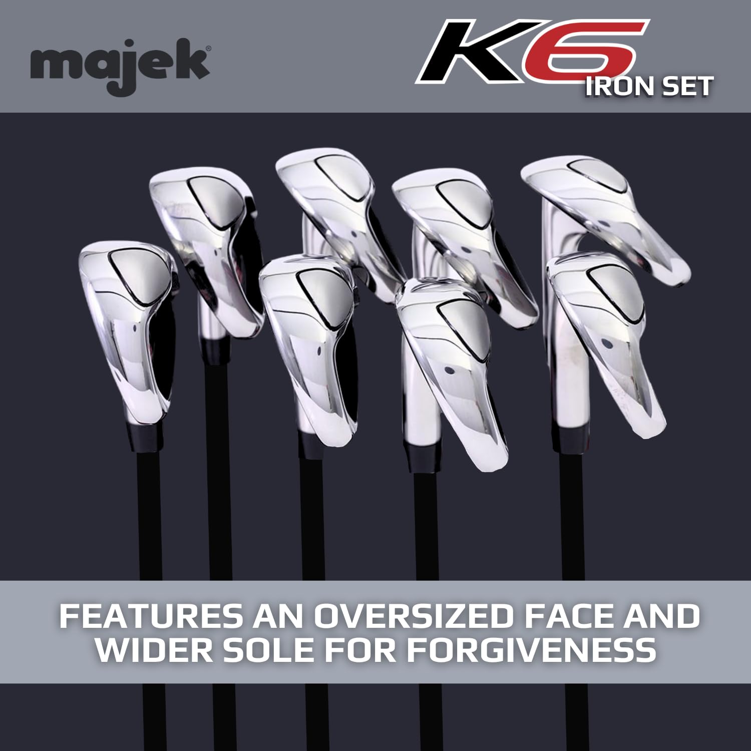 Majek K6 Senior Men's Golf Iron Set - 8-Piece Complete Set (4-PW, SW) Right Handed with Senior Flex A Shaft - Designed for Short Men 5' to 5'4