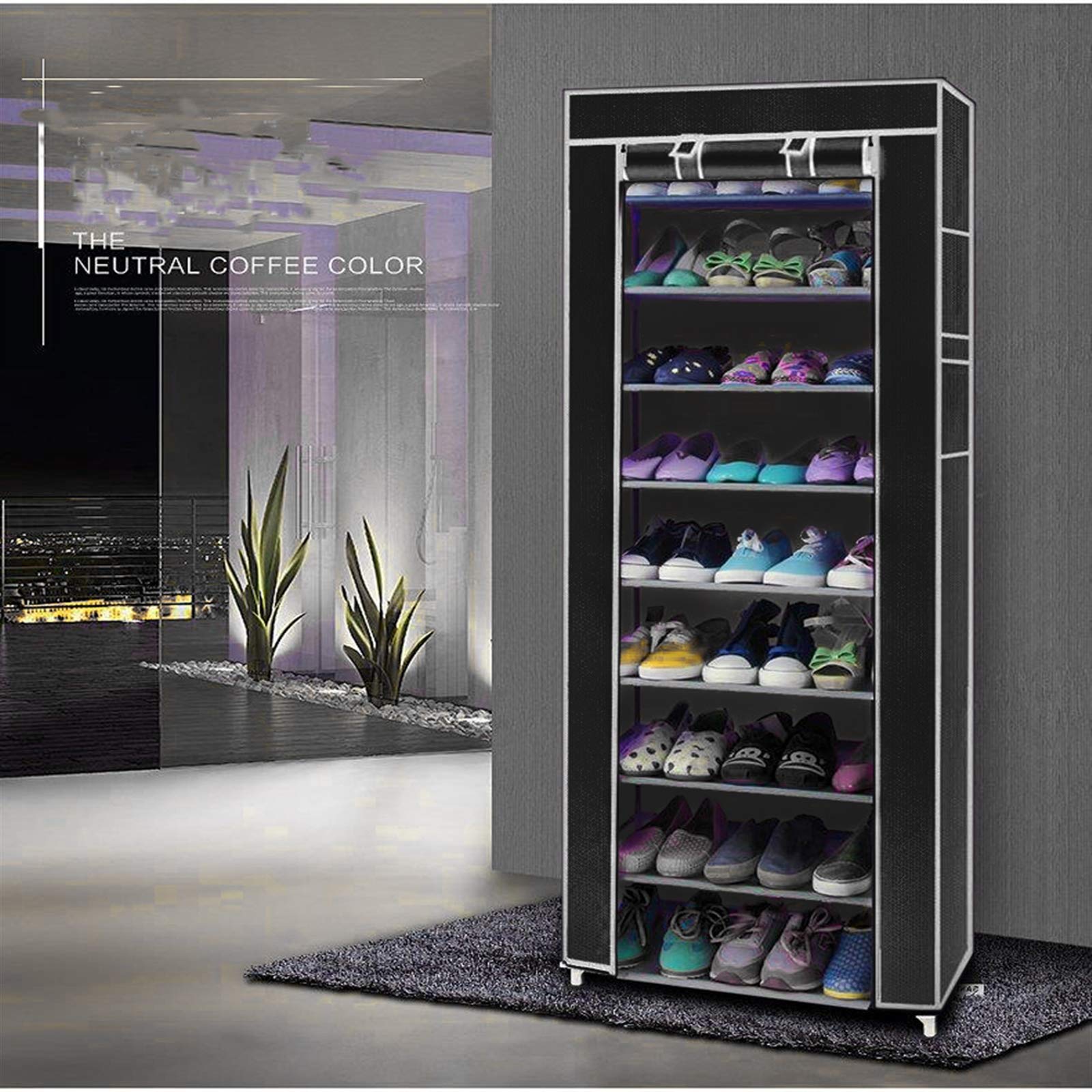 Ochine 6-Tier Double Row Shoe Rack Organizer - Stackable Shoe Storage Cabinet with Nonwoven Fabric Cover, Holds 36 Pairs - Perfect for Closet, Living Room, Bedroom & Hallway Organization | Space-Saving Solution for Small Apartments & Entryways