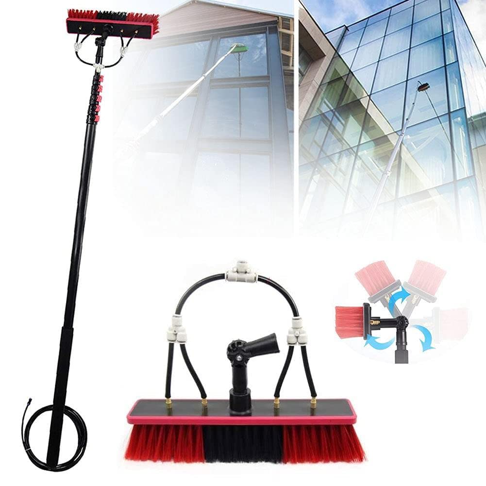 **Water Fed Pole Window Cleaning Kit - Telescopic Extension Pole (3.6-10.8M/12-36FT) with Brush & Washer Wand - Perfect for High-Rise Windows, Balconies, and Hard-to-Reach Glass Surfaces**